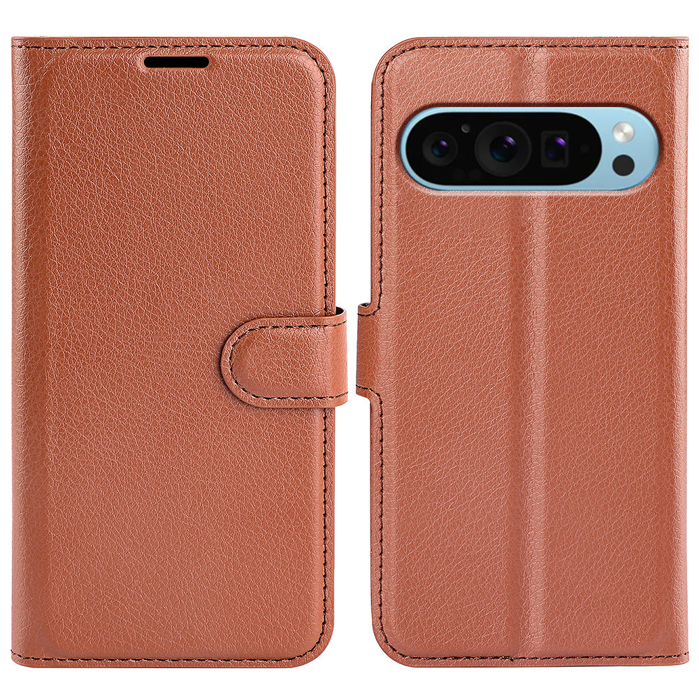 For Google Pixel 9 PU Leather Phone Case Litchi Texture Shockproof Cell Phone Back Cover