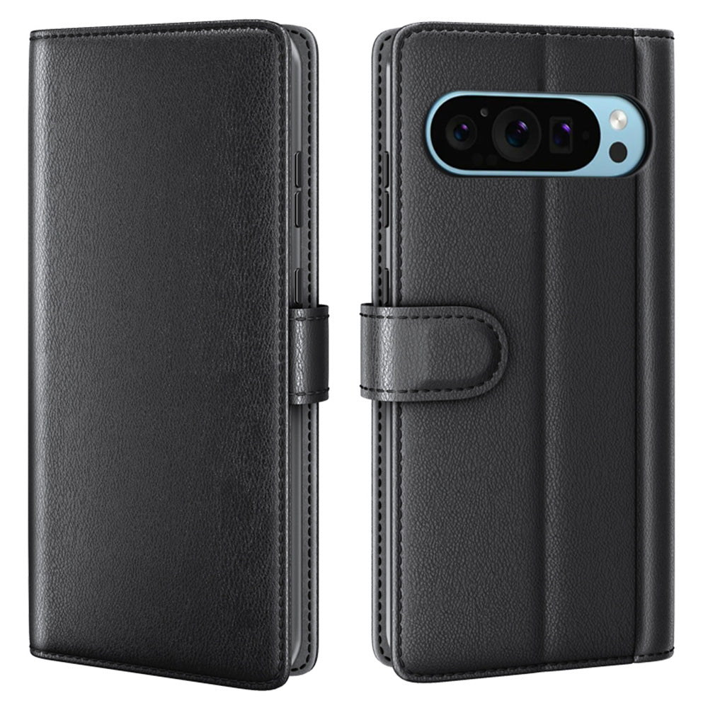 For Google Pixel 9 Phone Case Shockproof Genuine Split Leather Cell Phone Cover