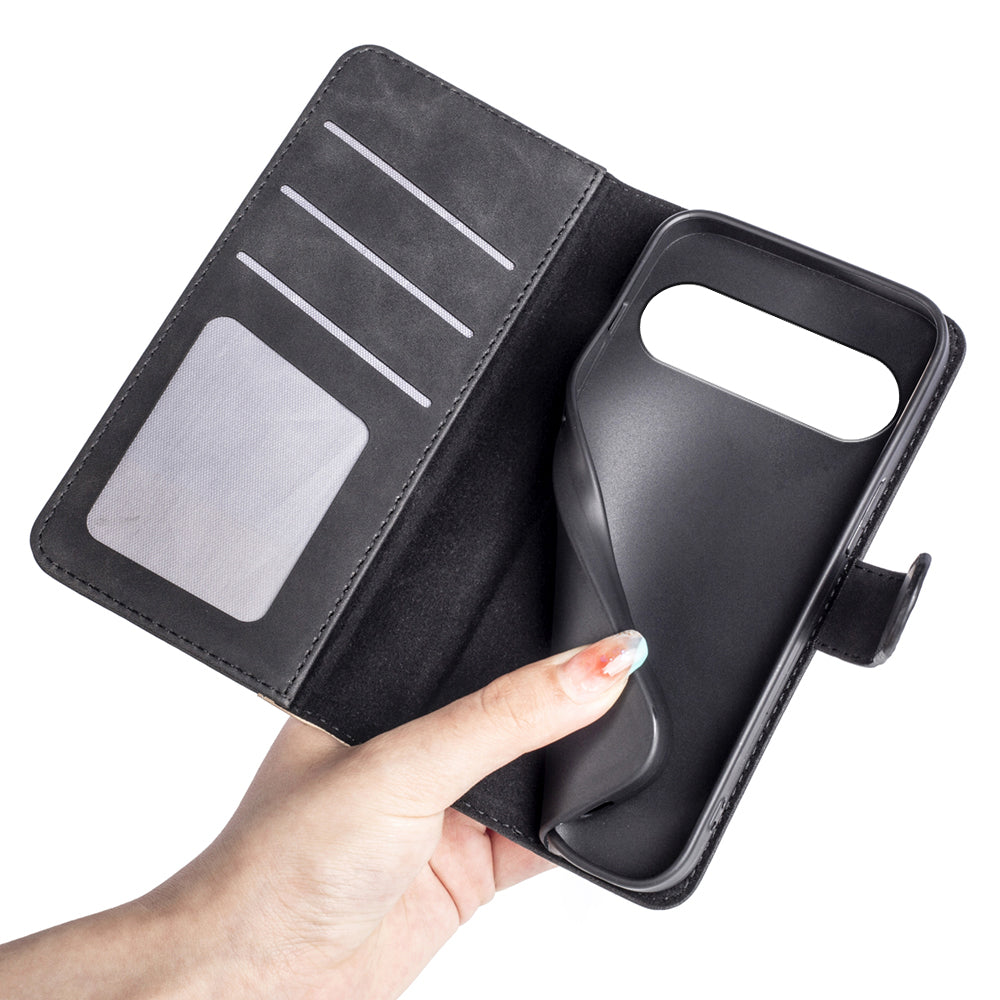 For Google Pixel 9 Case PU Leather Wallet Color Splicing Drop-proof Cell Phone Cover