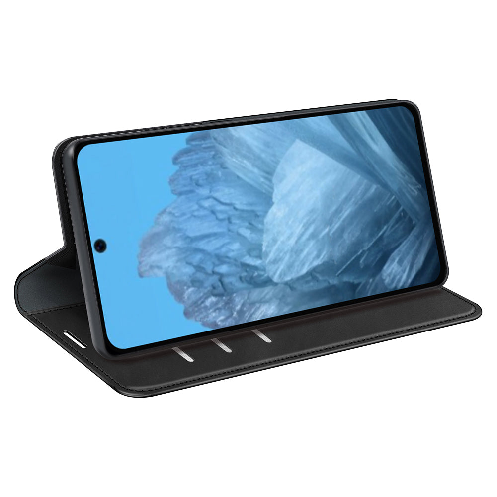 For Google Pixel 9 Leather Case Skin-Touch Magnetic Closing Phone Cover