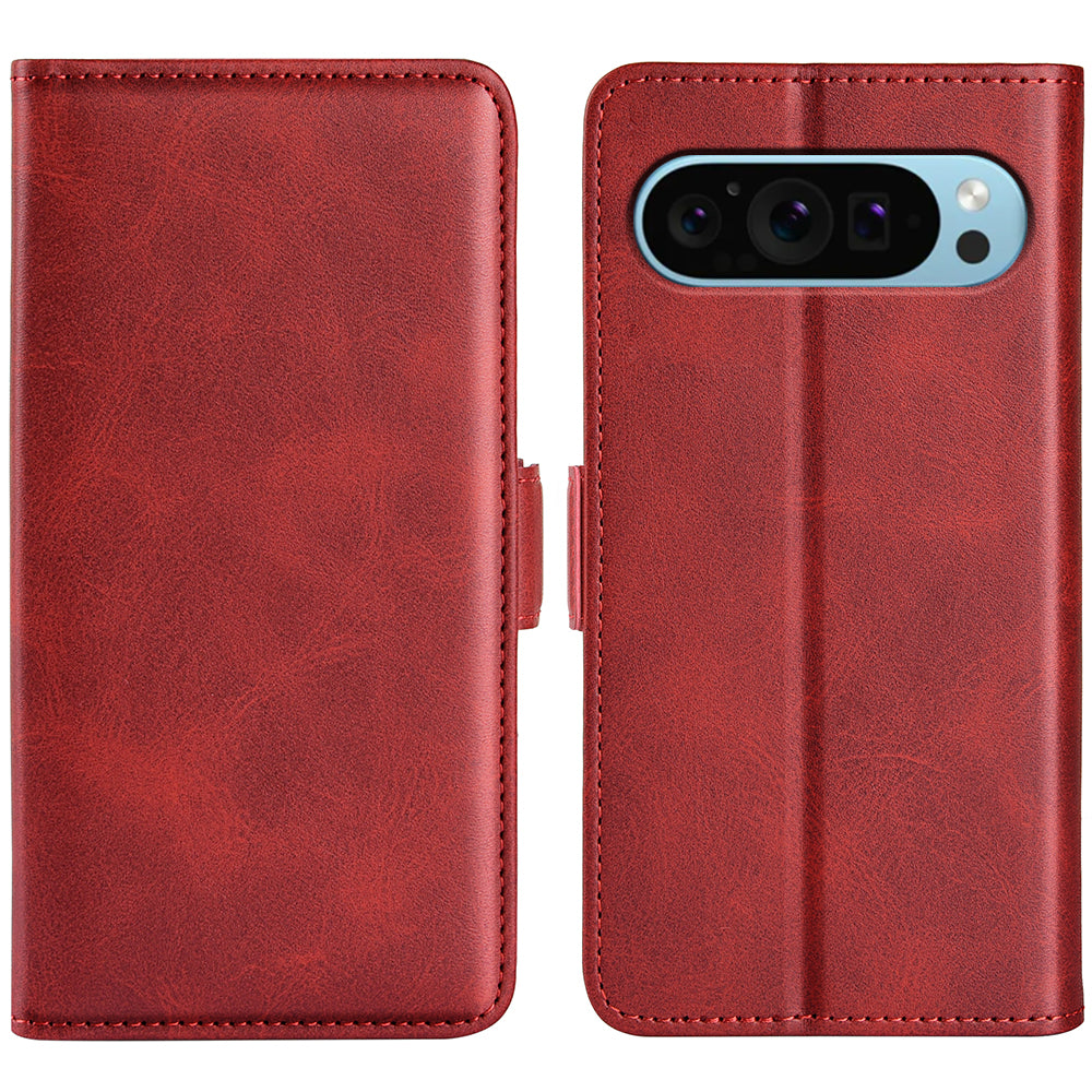 For Google Pixel 9 Case Calf Texture PU Leather Wallet Folio Flip Phone Cover