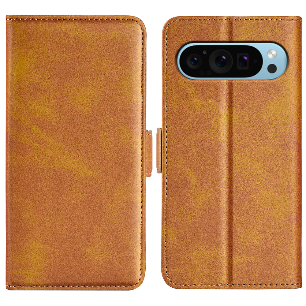 For Google Pixel 9 Case Calf Texture PU Leather Wallet Folio Flip Phone Cover