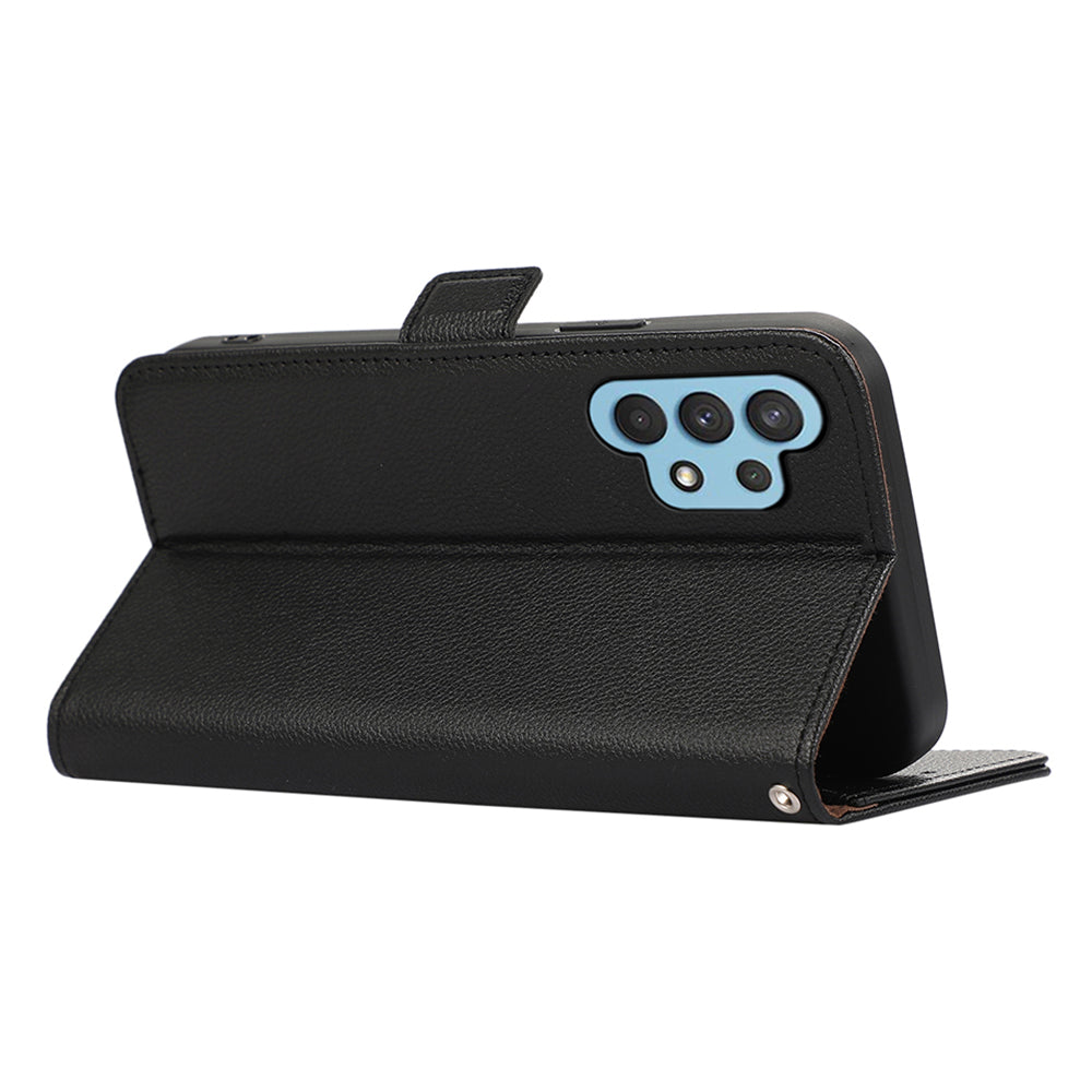 ABEEL Wallet Phone Stand Case for Samsung Galaxy A32 4G (EU Version) PU Leather RFID Blocking Phone Shell