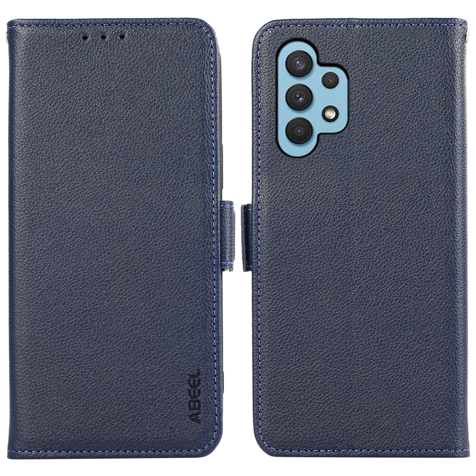 ABEEL Wallet Phone Stand Case for Samsung Galaxy A32 4G (EU Version) PU Leather RFID Blocking Phone Shell