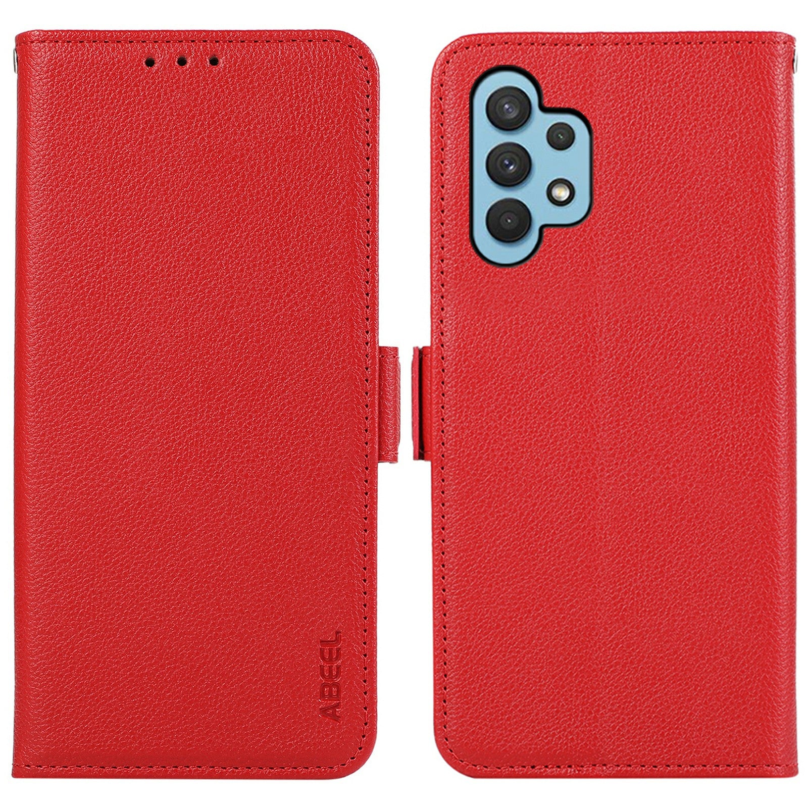 ABEEL Wallet Phone Stand Case for Samsung Galaxy A32 4G (EU Version) PU Leather RFID Blocking Phone Shell