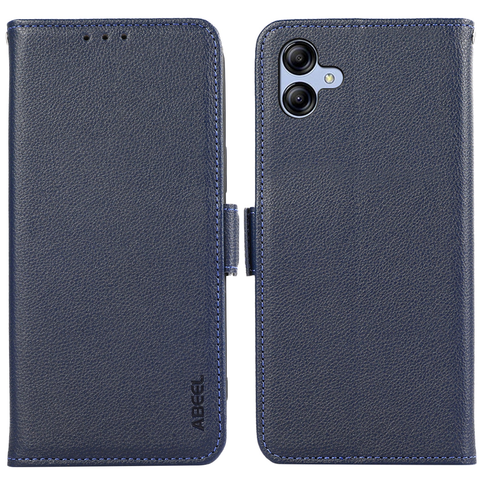 ABEEL For Samsung Galaxy A04 4G (164.4 x 76.3 x 9.1 mm) RFID Blocking Wallet Shell Phone Cover PU Leather Case