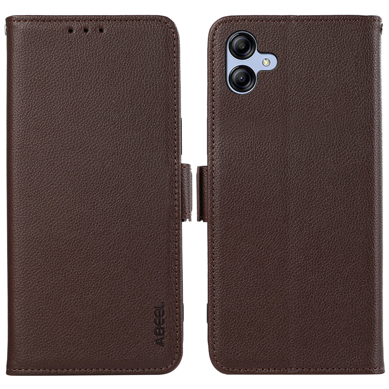 ABEEL For Samsung Galaxy A04 4G (164.4 x 76.3 x 9.1 mm) RFID Blocking Wallet Shell Phone Cover PU Leather Case