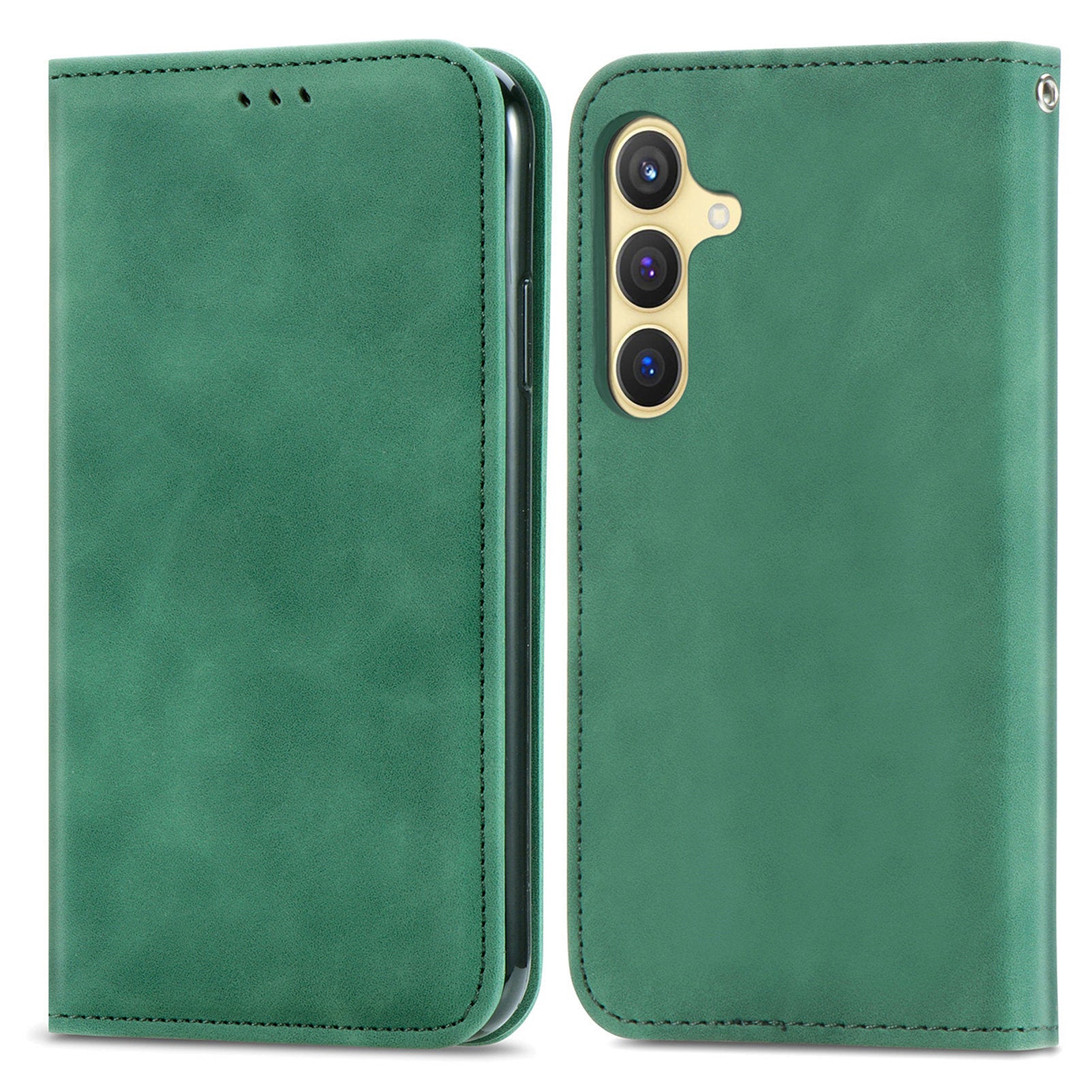 For Samsung Galaxy S24+ Cell Phone Cases Skin-touch Leather Magnetic Adsorption Cover