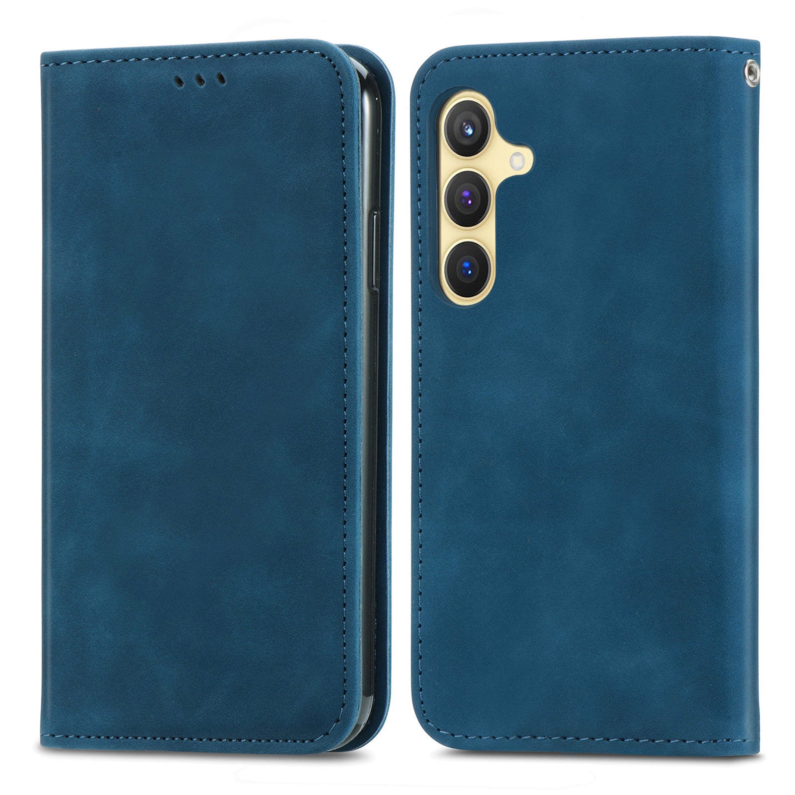 For Samsung Galaxy S24+ Cell Phone Cases Skin-touch Leather Magnetic Adsorption Cover
