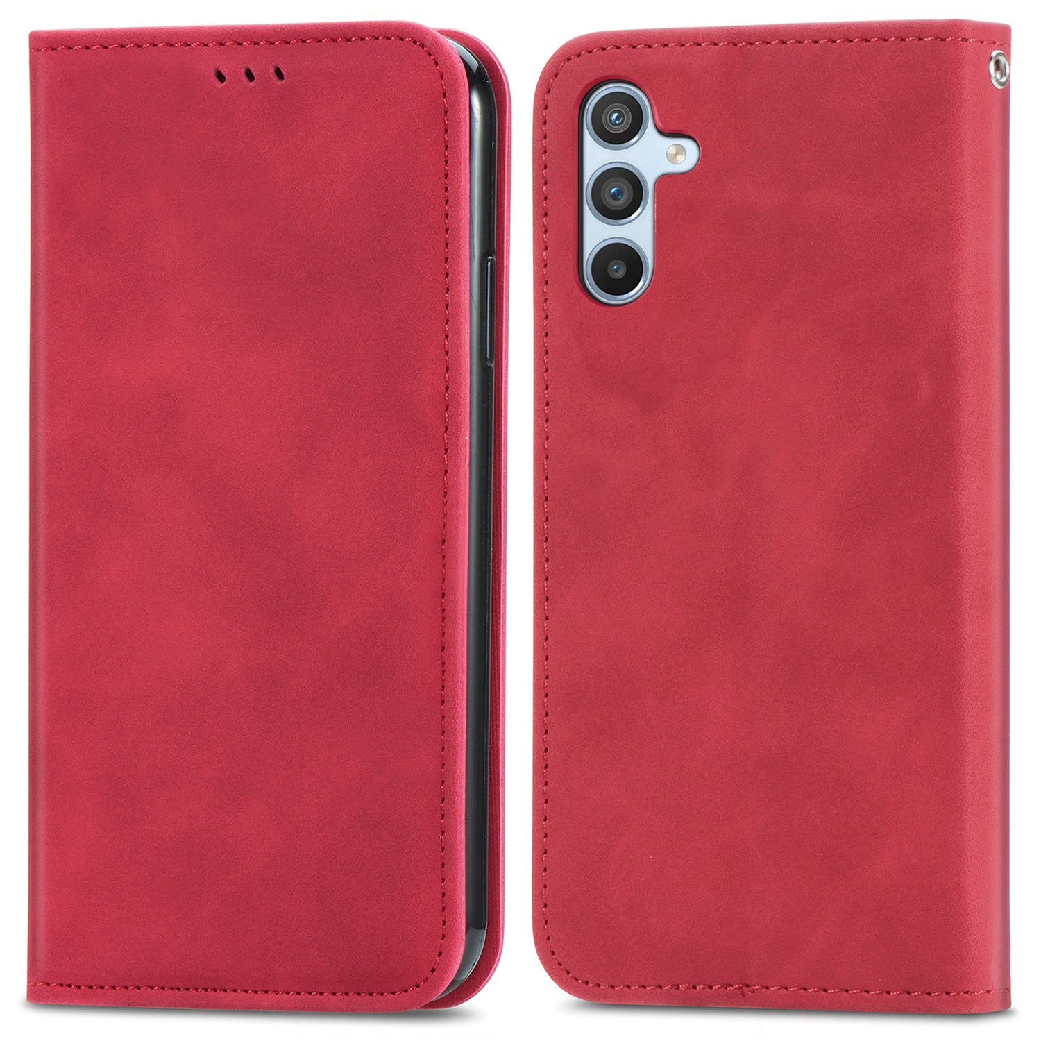 For Samsung Galaxy A35 5G Case Skin Touch Feeling Magnetic Closing Stand Cell Phone Cover