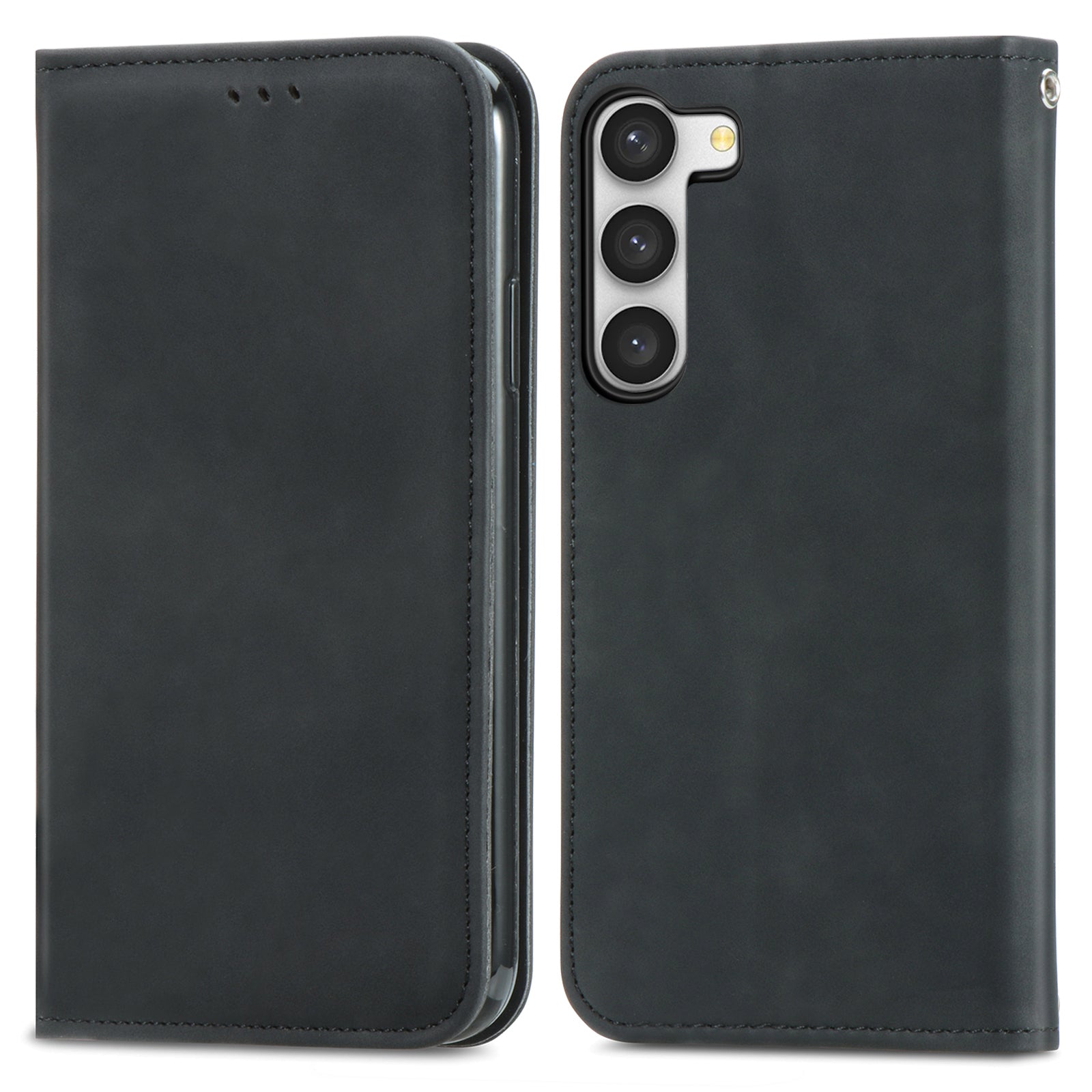For Samsung Galaxy S23 Skin-Touch Magnetic Phone Stand Cover Anti-Scratch Cell Phone Case