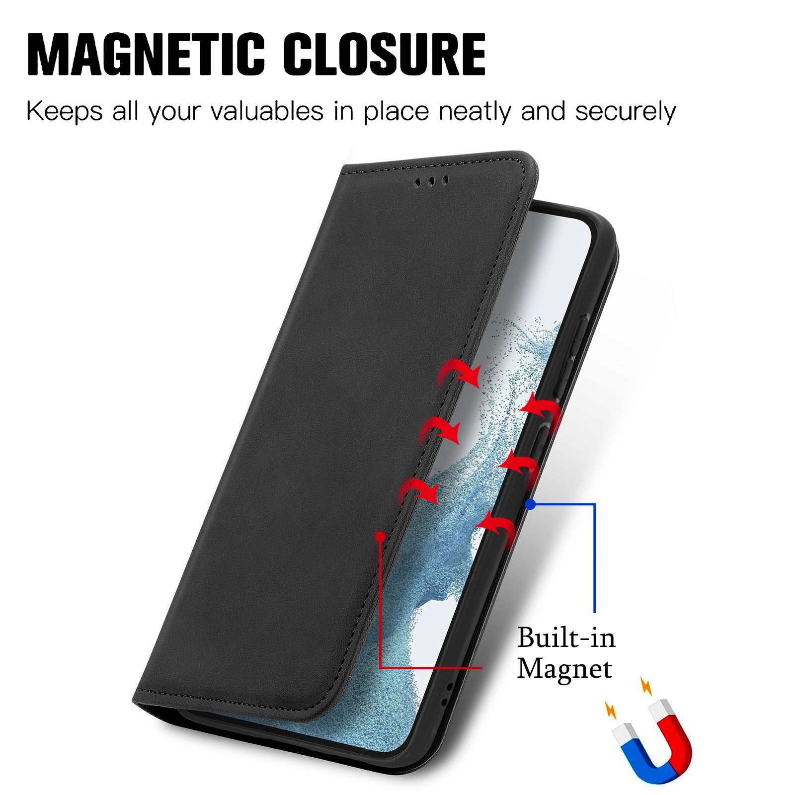 For Samsung Galaxy S23 Skin-Touch Magnetic Phone Stand Cover Anti-Scratch Cell Phone Case