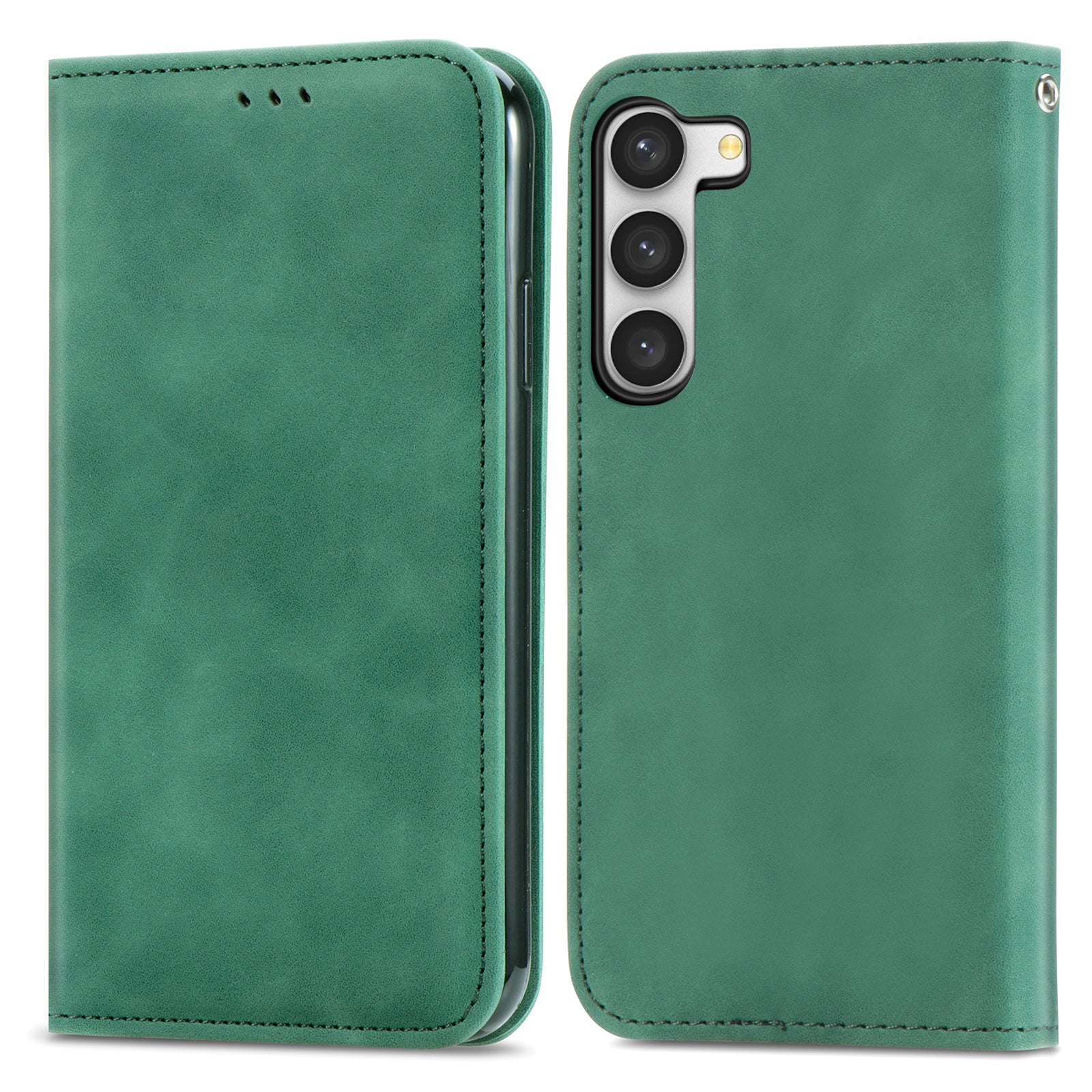 For Samsung Galaxy S23 Skin-Touch Magnetic Phone Stand Cover Anti-Scratch Cell Phone Case