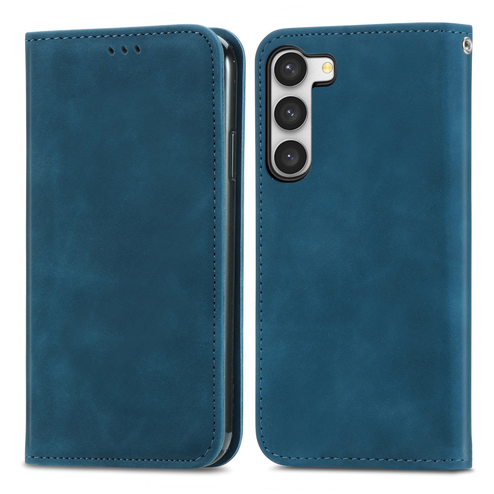 For Samsung Galaxy S23 Skin-Touch Magnetic Phone Stand Cover Anti-Scratch Cell Phone Case