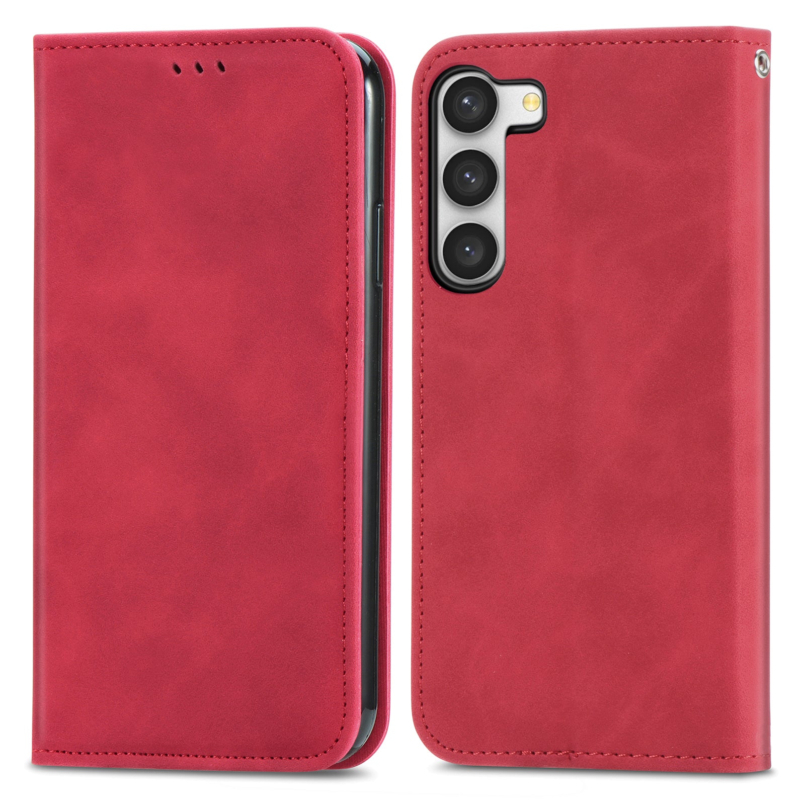 For Samsung Galaxy S23 Skin-Touch Magnetic Phone Stand Cover Anti-Scratch Cell Phone Case
