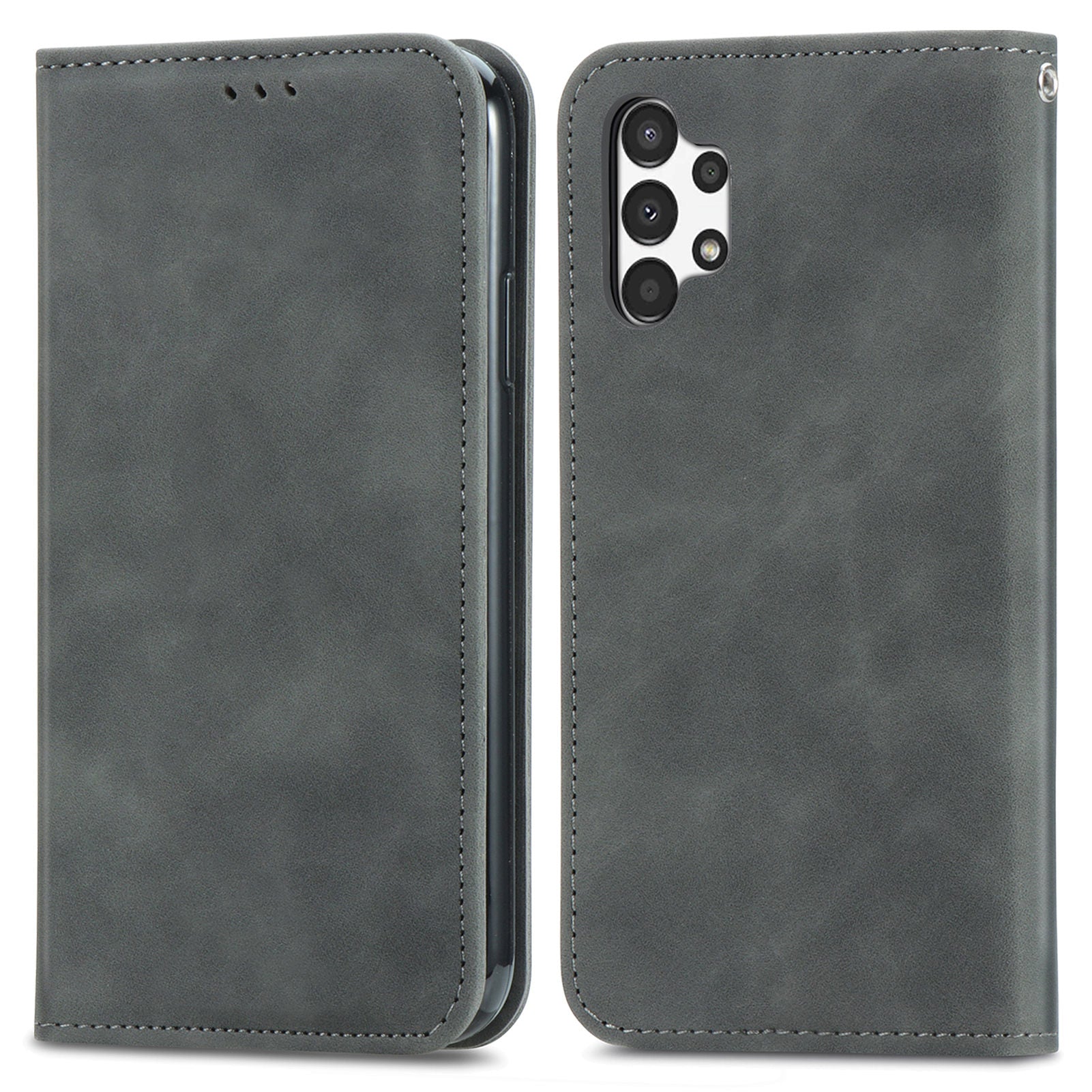 For Samsung Galaxy A13 4G Cell Phone Case Skin Touch Magnetic Closing Stand Cover