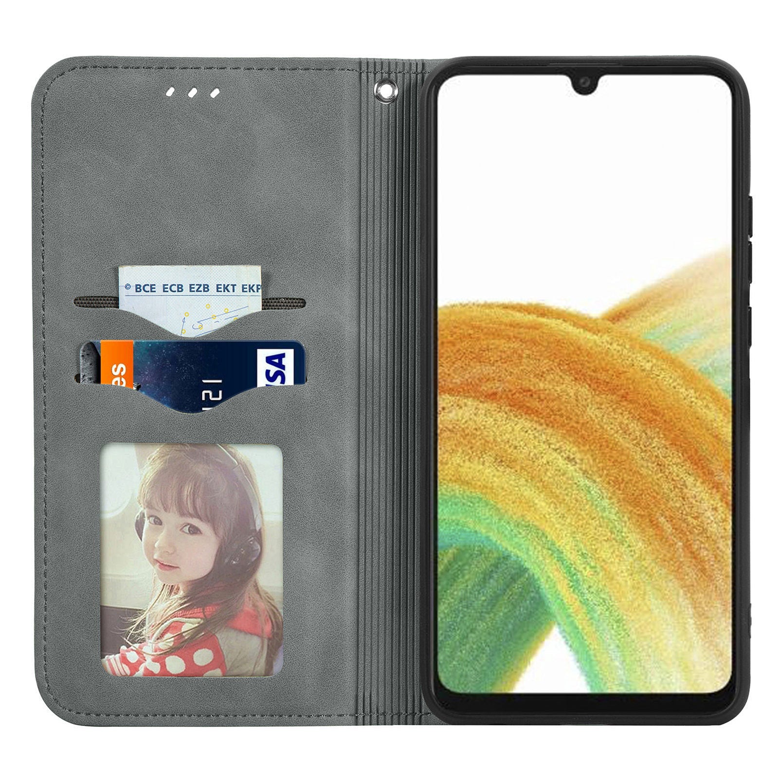 For Samsung Galaxy A13 4G Cell Phone Case Skin Touch Magnetic Closing Stand Cover