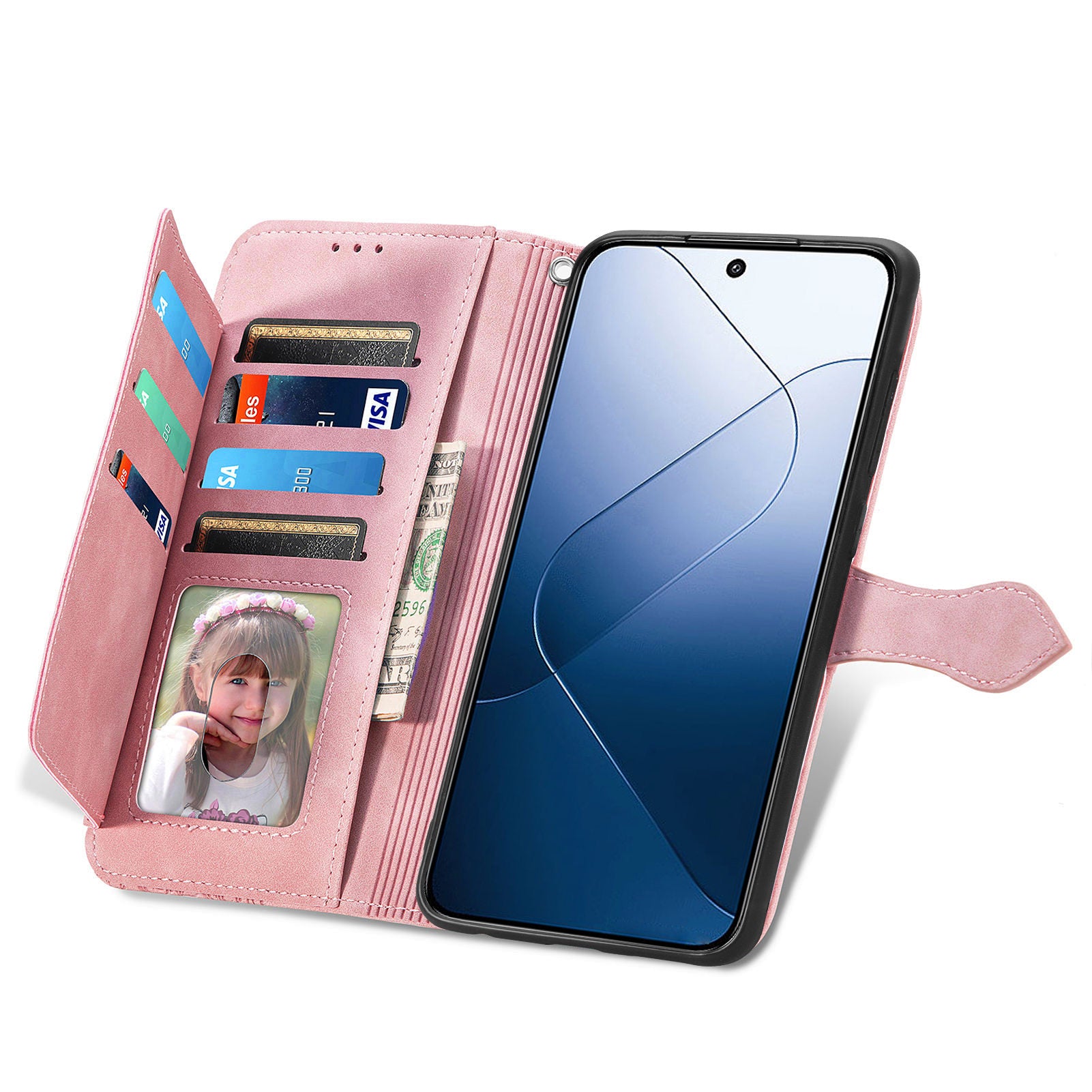 For Honor 100 Pro 5G Magnetic Case Zipper Wallet Flower Imprinted Mobile Phone Cover