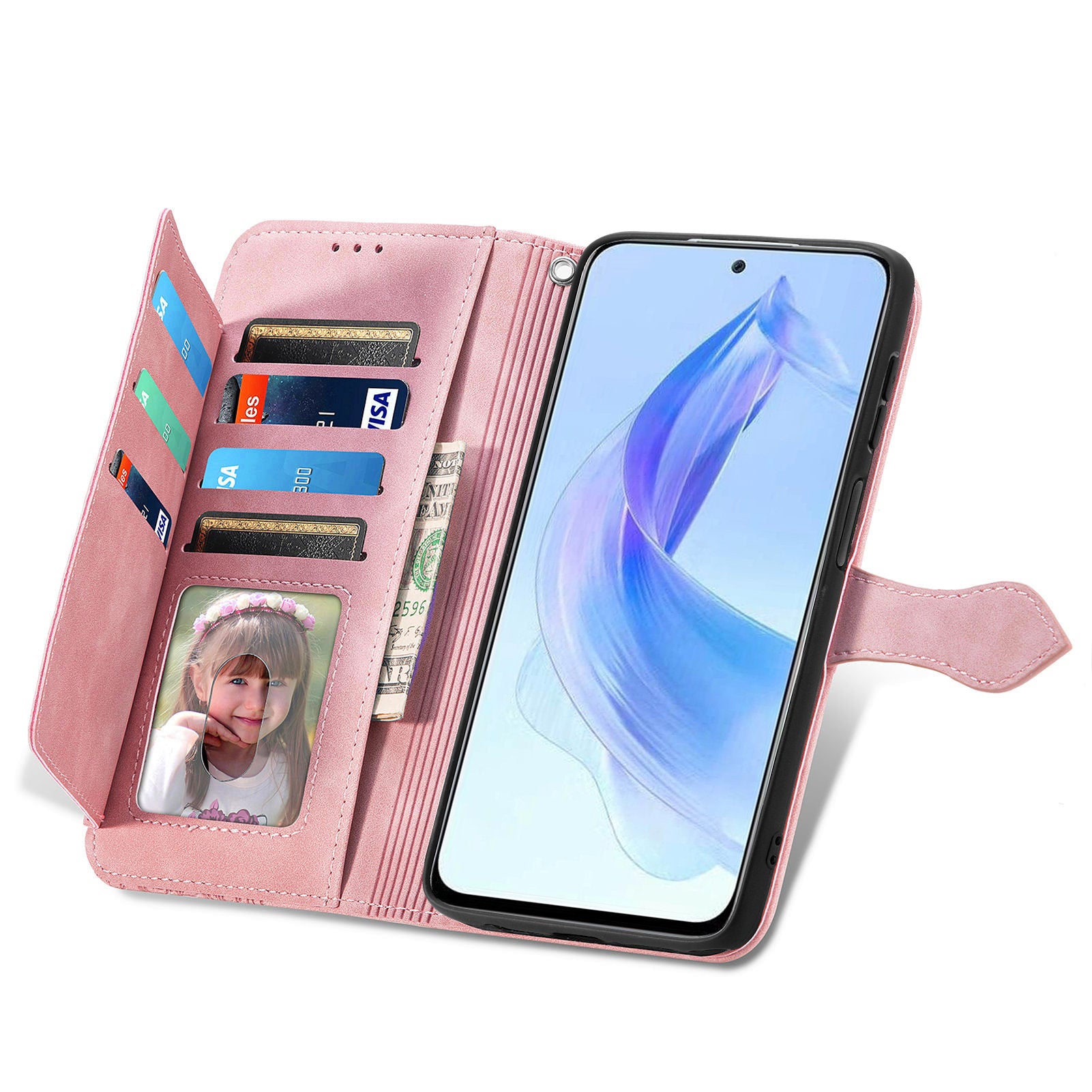 For Honor X50i 5G / 90 Lite 5G Wallet Case Flower Imprinted PU Leather Folio Phone Cover