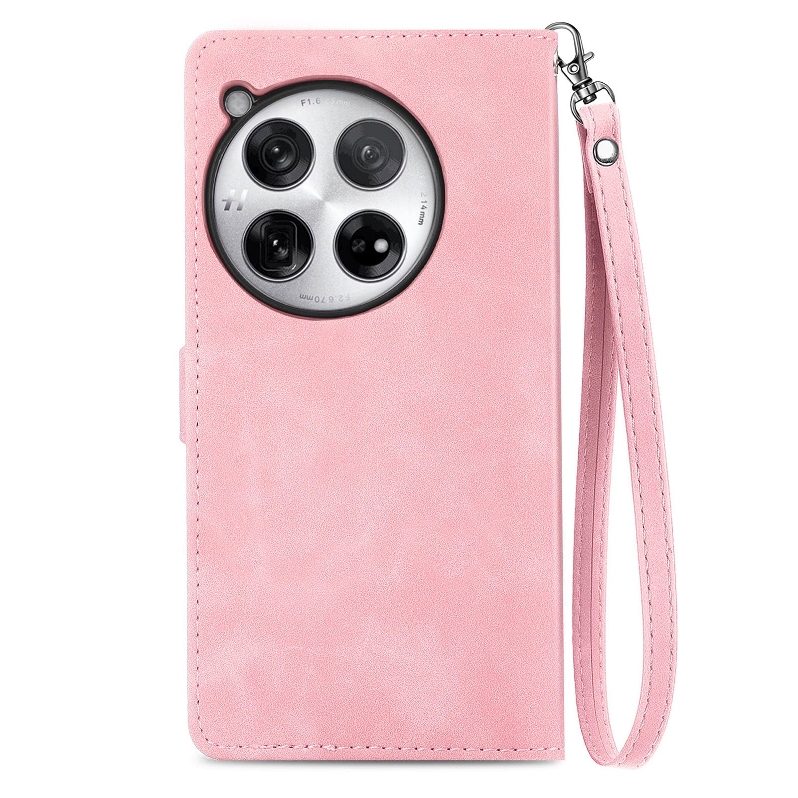 For OnePlus 12 5G Case Leather Card Slots Flower Phone Cover with Wrist Strap