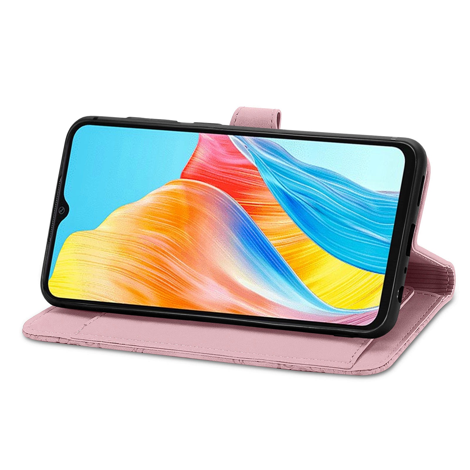 For Oppo A38 4G / A18 4G Case Flower Imprinted Leather Zipper Wallet Phone Cover