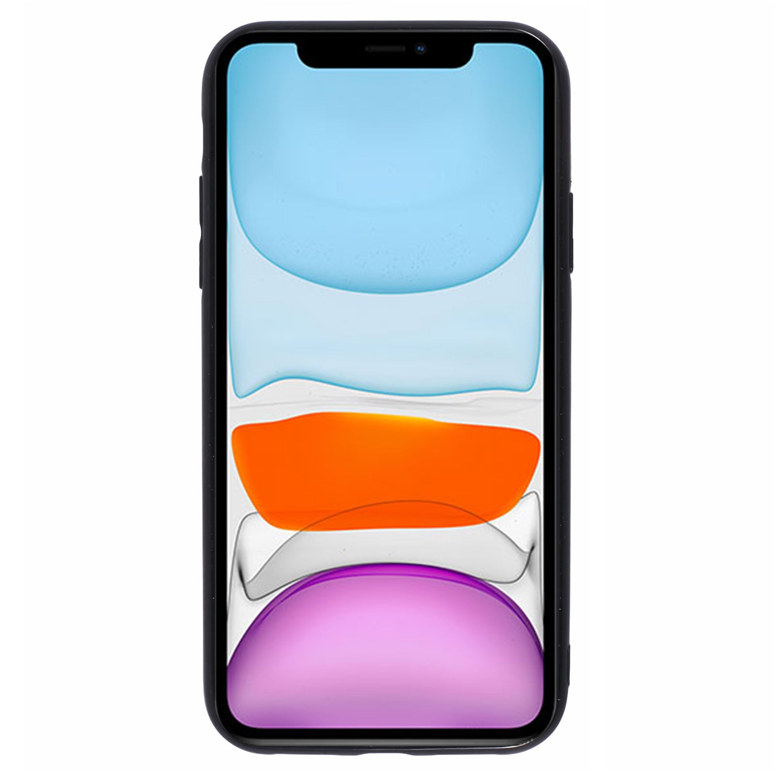 For iPhone 11 Black Case Glossy Surface Soft TPU Back Phone Cover