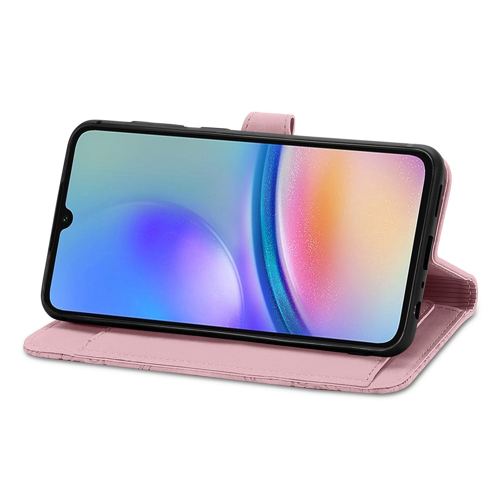 For Samsung Galaxy A05s 4G Phone Case Flower Imprinted Anti-Drop Leather Flip Cover