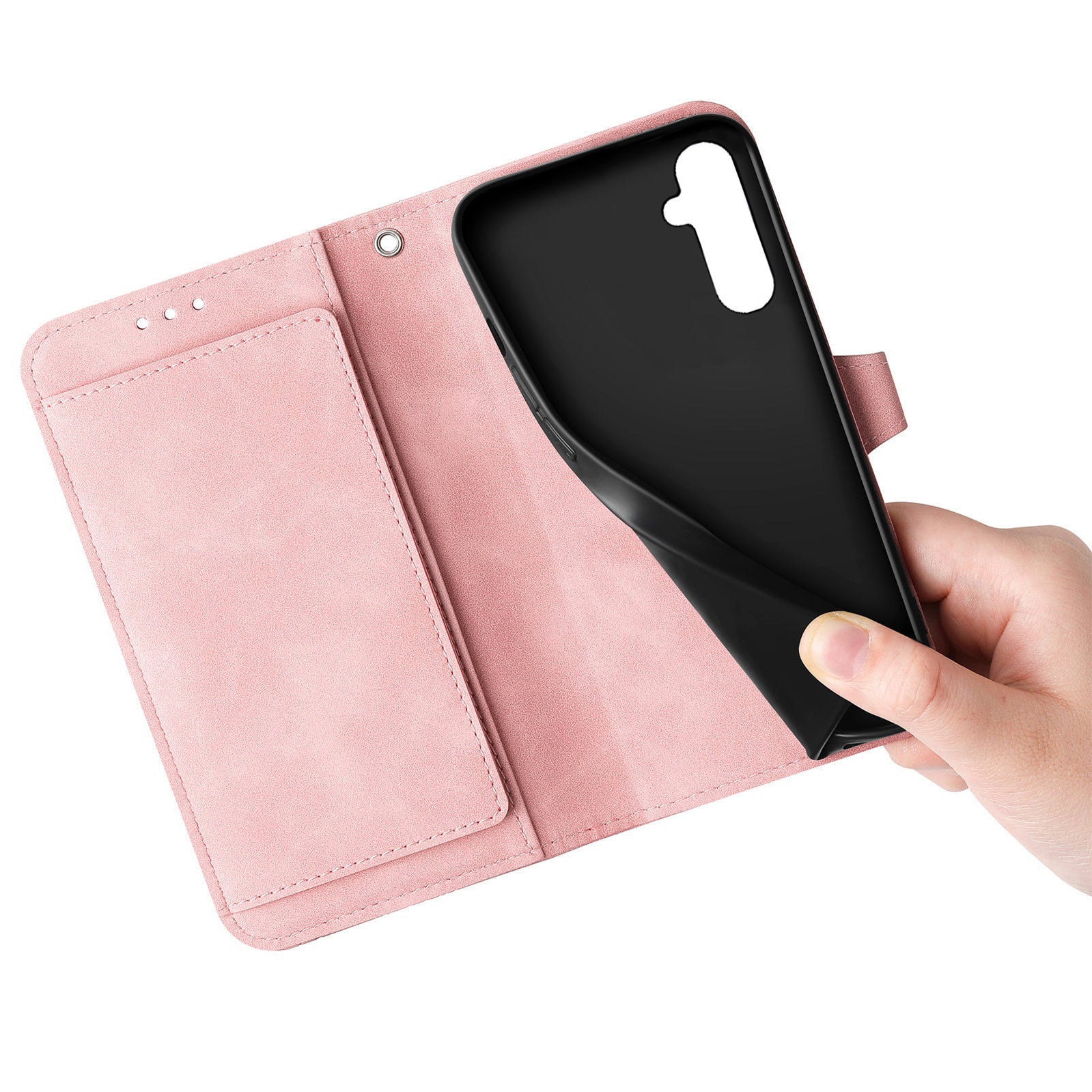 For Samsung Galaxy A05s 4G Phone Case Flower Imprinted Anti-Drop Leather Flip Cover
