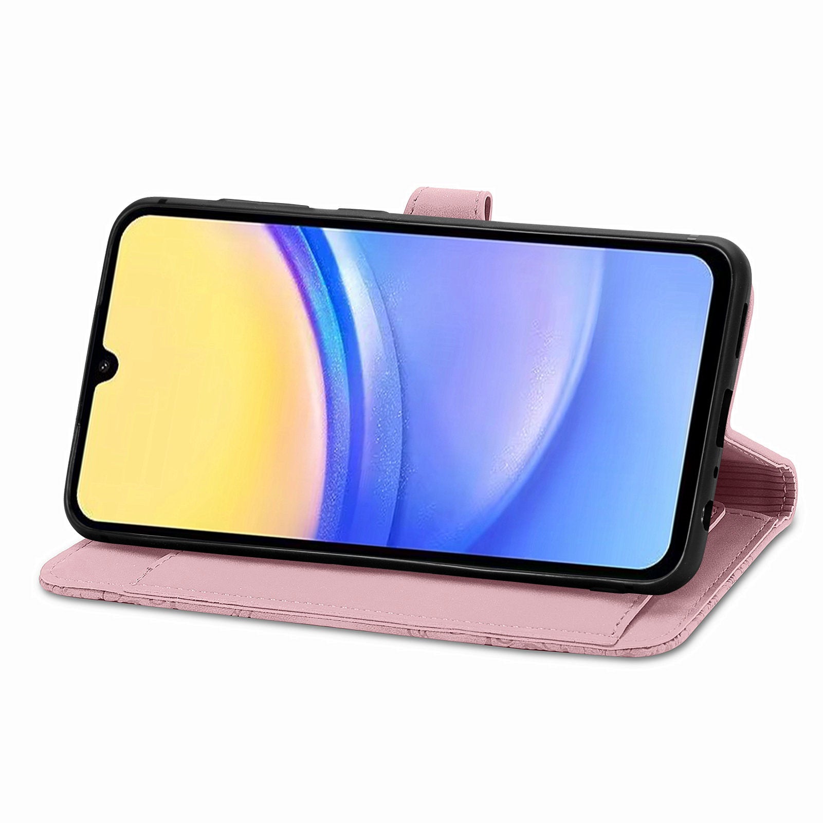 For Samsung Galaxy A15 4G / 5G Case Flower PU Leather Zipper Flip Folio Wallet Phone Cover