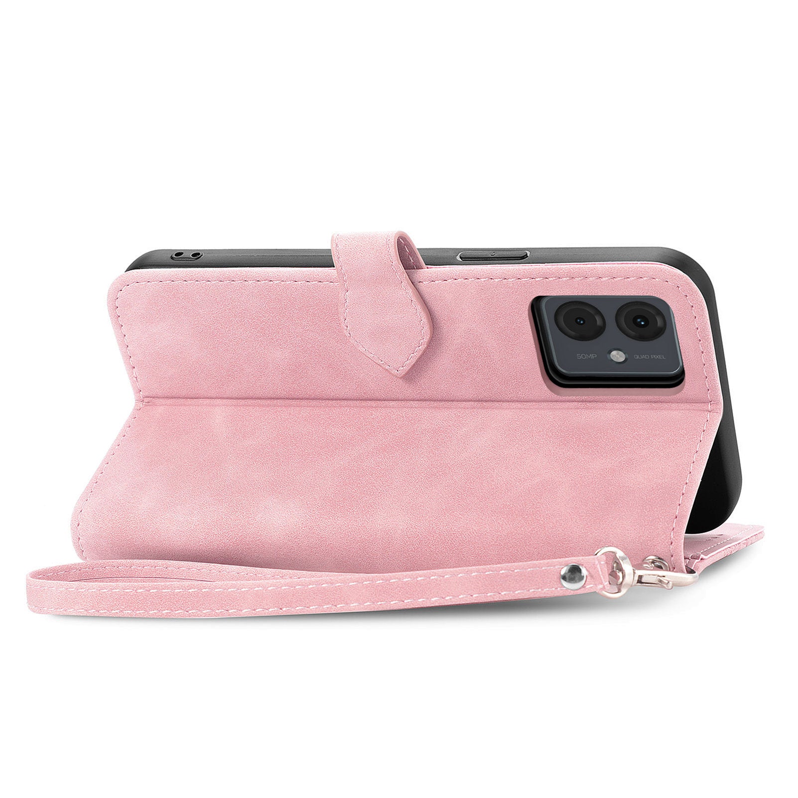 For Motorola Moto G14 4G Case Flower Imprinted Anti-Scratch Leather Flip Phone Cover