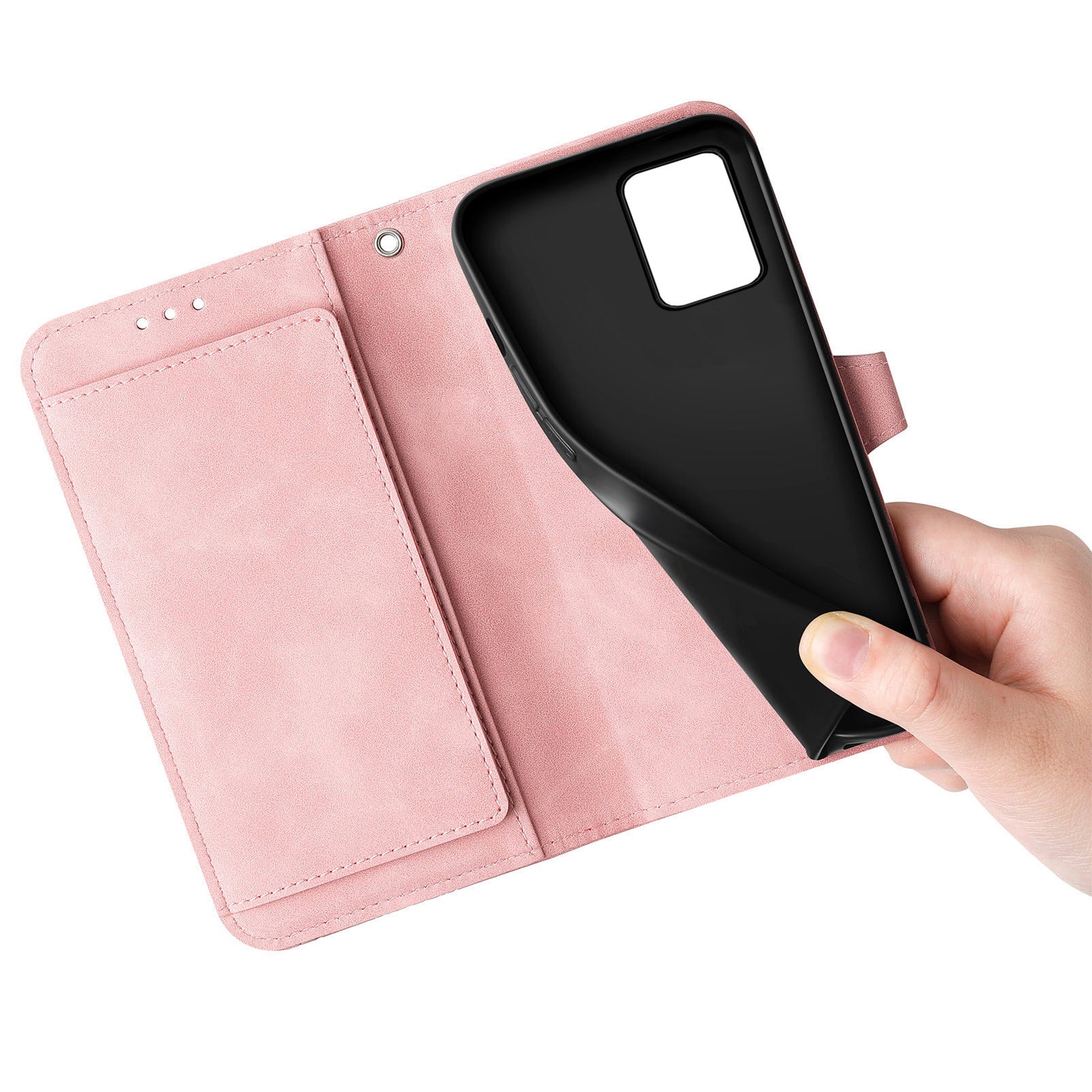 For Motorola Moto G14 4G Case Flower Imprinted Anti-Scratch Leather Flip Phone Cover
