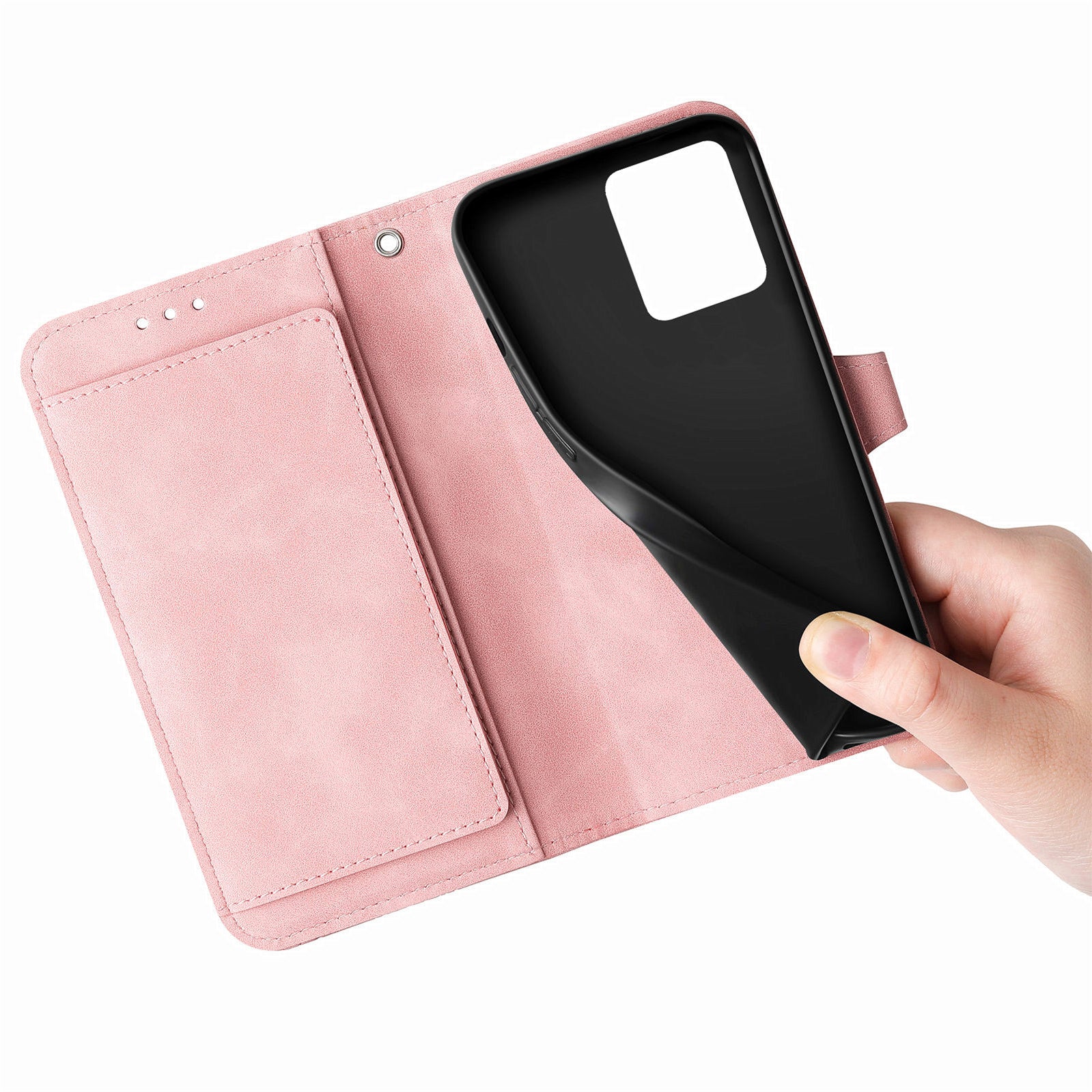 For Motorola Moto G54 5G Case Leather Handbag Zipper Pocket Flower Imprinted Phone Cover