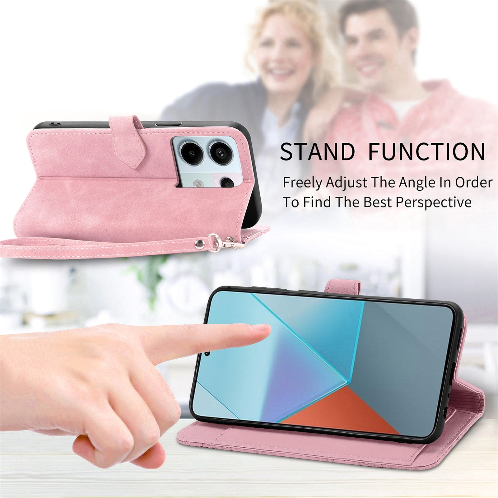 For Xiaomi Redmi Note 13 Pro 5G / Poco X6 5G Case Flower Imprinted Leather Full Body Protection Phone Cover