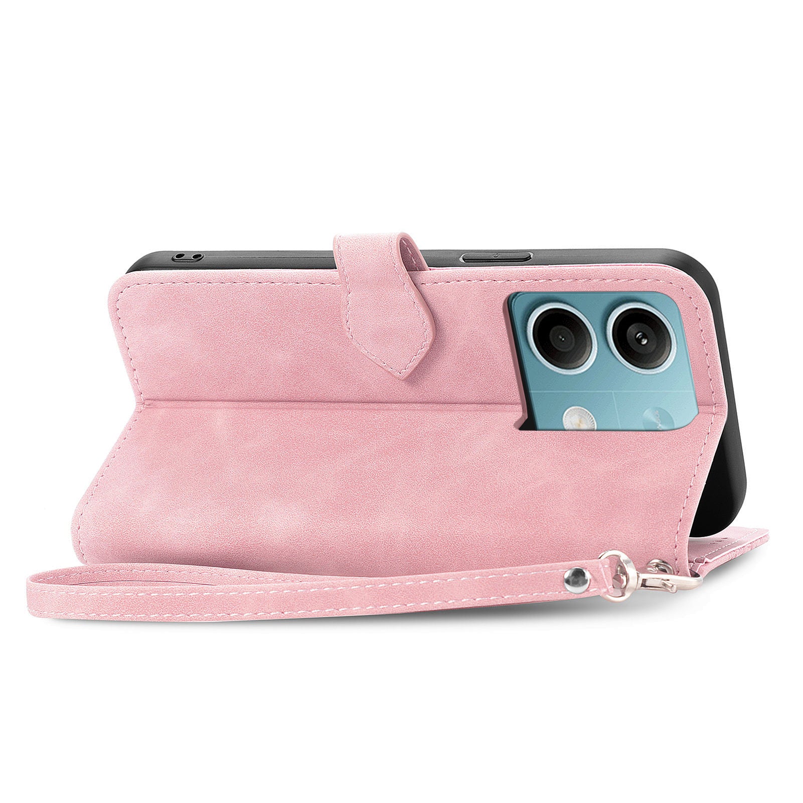 For Xiaomi Redmi Note 13 5G Case Handbag Zipper Pocket Flower Imprinted Leather Phone Cover