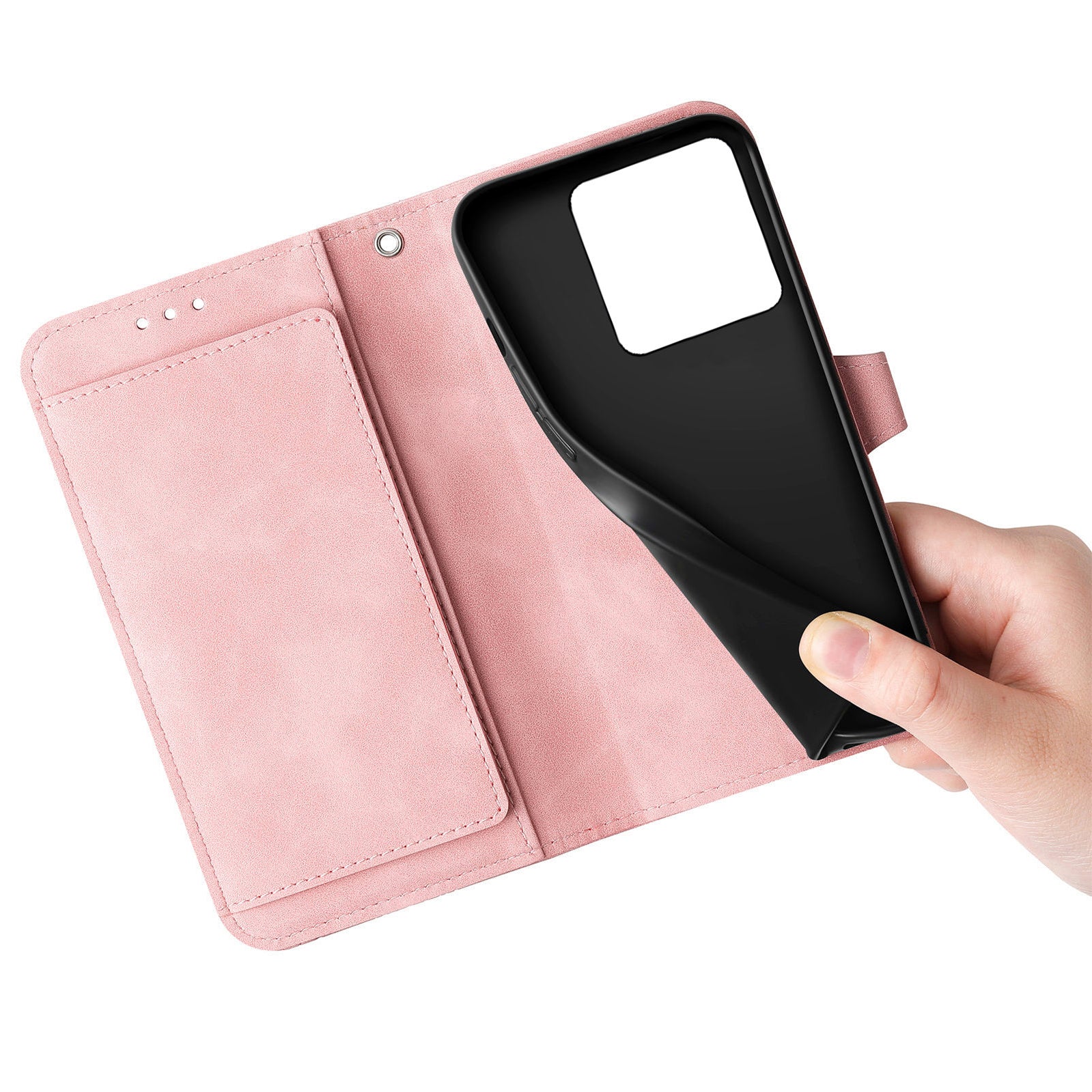 For Xiaomi Redmi Note 13 5G Case Handbag Zipper Pocket Flower Imprinted Leather Phone Cover
