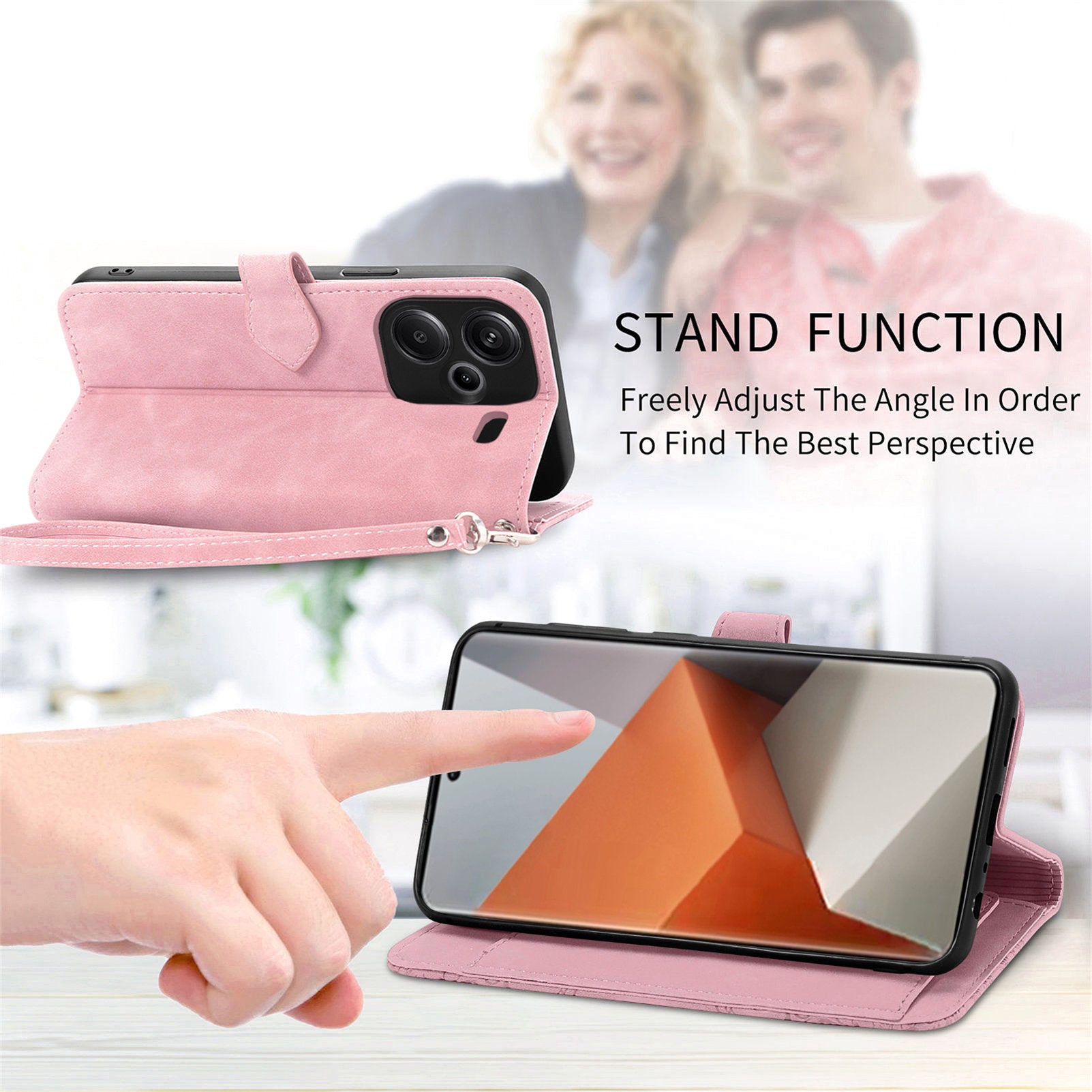 For Xiaomi Redmi Note 13 Pro+ 5G Leather Wallet Case Zipper Pocket Flower Phone Cover