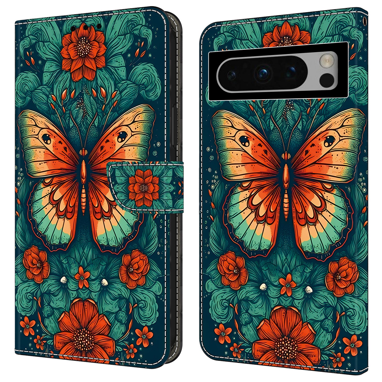 For Google Pixel 9 Case PU Leather Wallet Flip Phone Cover Pattern Printing