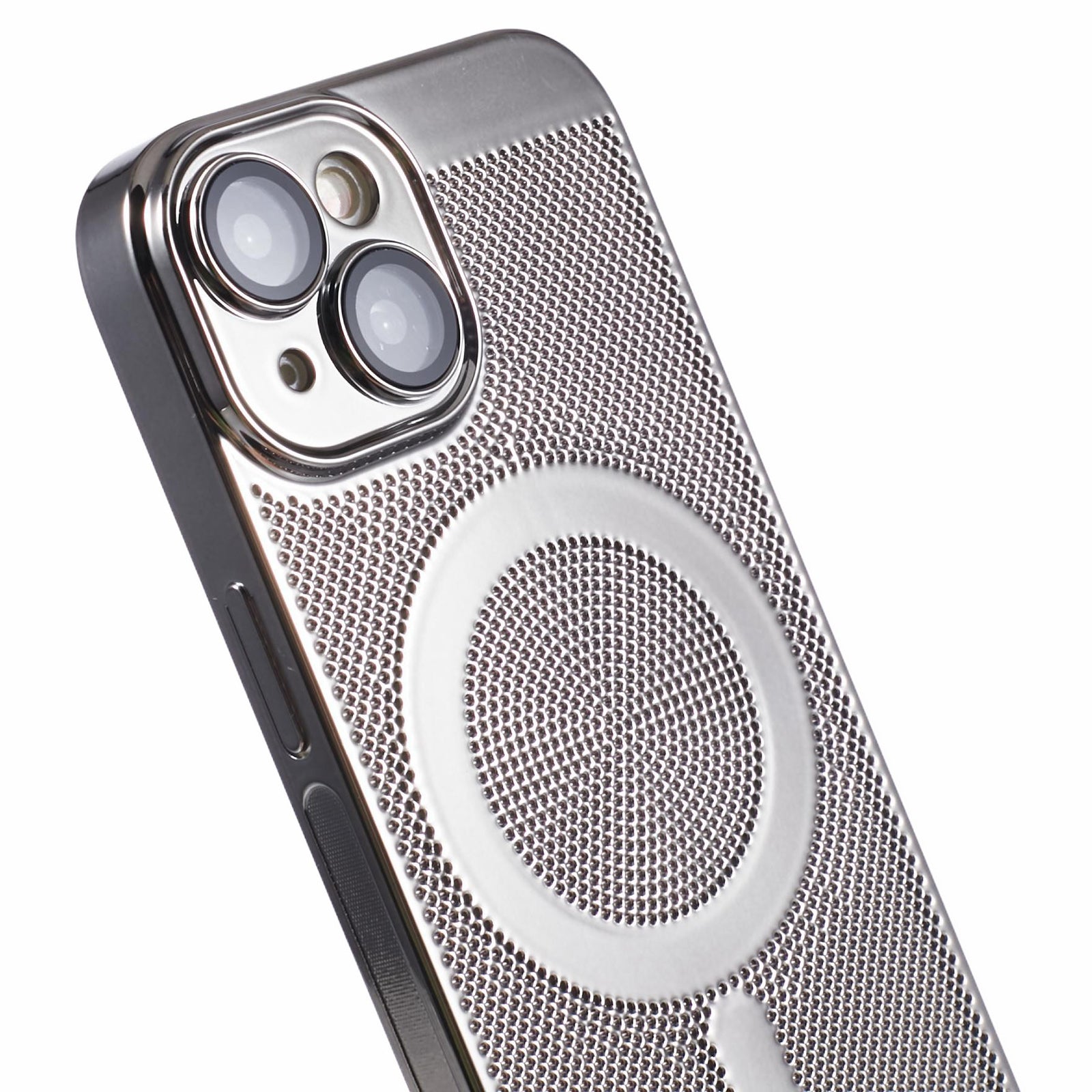 SY Series For iPhone 14 Magnetic Case Heat Dissipation Electroplating PC Cover with Lens Film