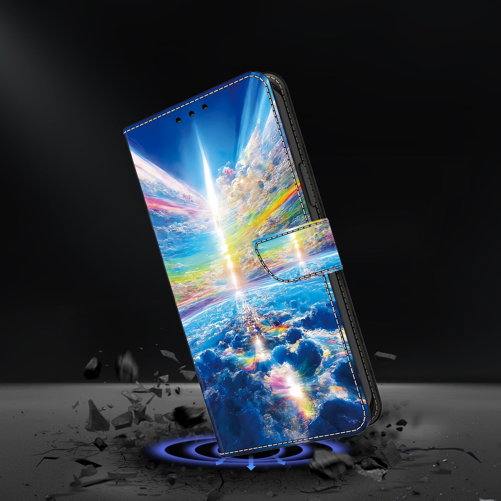 For Sony Xperia 1 V Cover PU Leather Closure Folio Phone Case Magnetic Phone Protective Shell