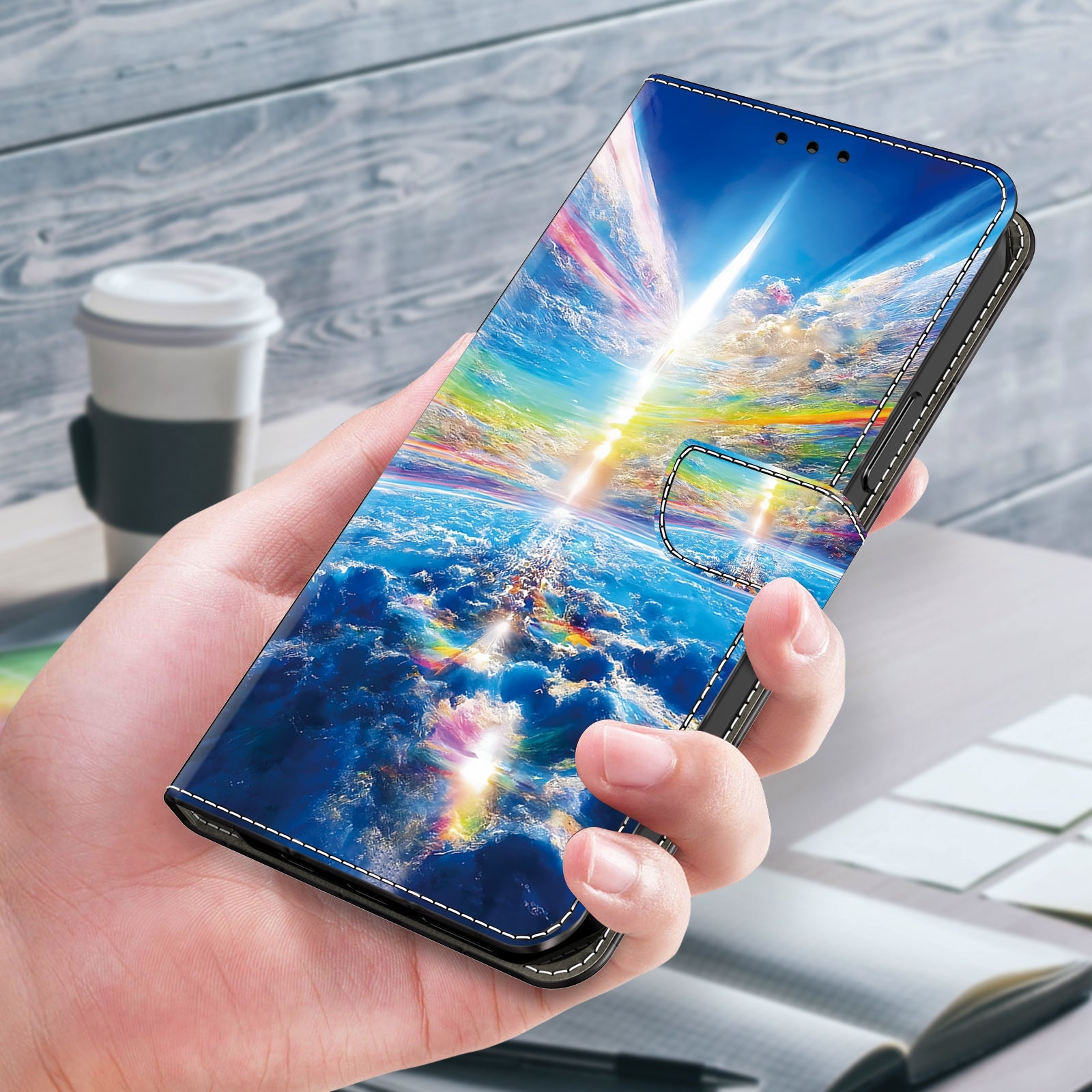 For Sony Xperia 1 V Cover PU Leather Closure Folio Phone Case Magnetic Phone Protective Shell