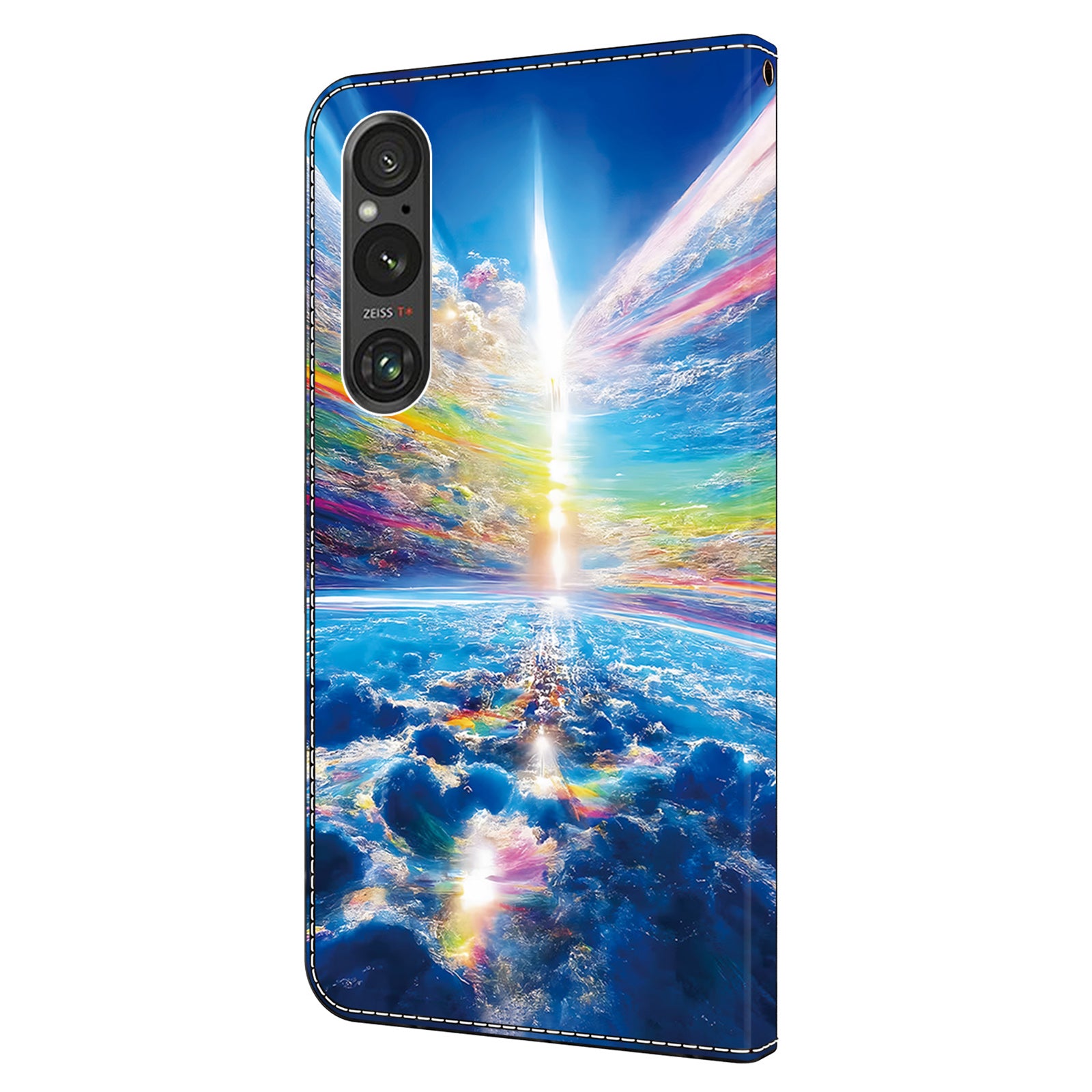 For Sony Xperia 1 V Cover PU Leather Closure Folio Phone Case Magnetic Phone Protective Shell