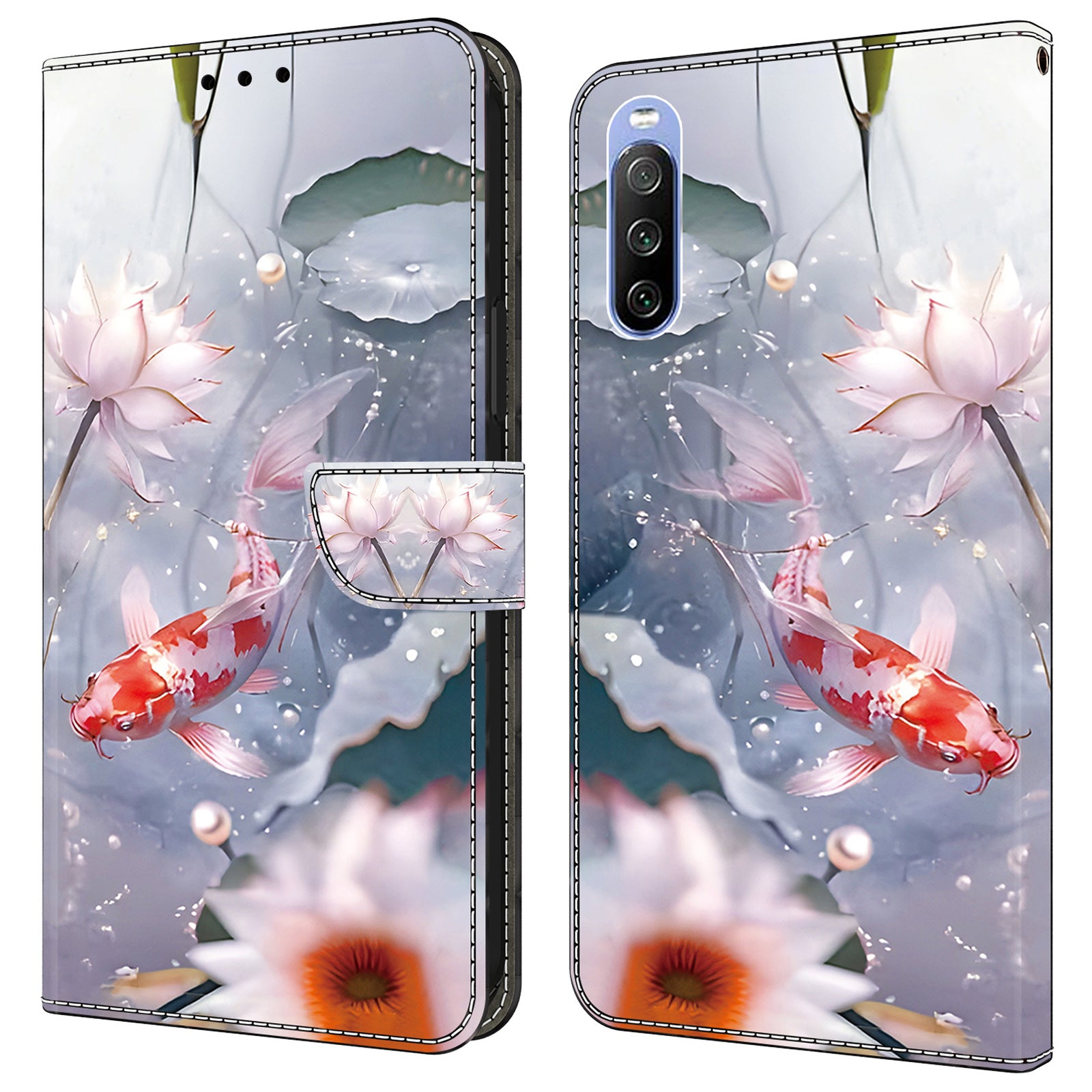 For Sony Xperia 10 V Magnetic Case PU Leather r Pattern Printing Phone Wallet Cover