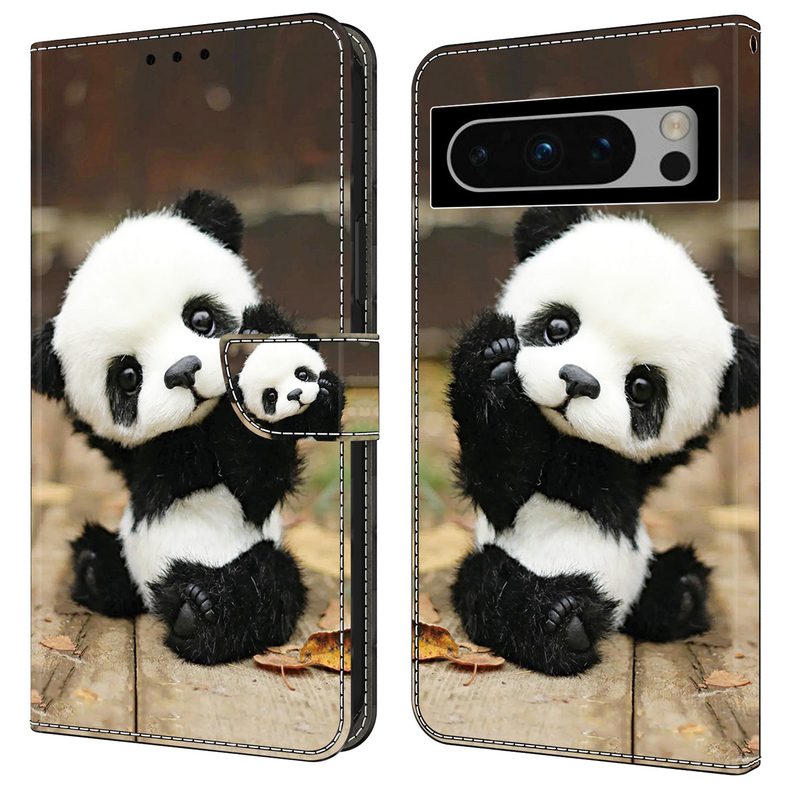 For Google Pixel 8 Pro Case Well-protected Pattern Printed Leather Stand Phone Wallet Cover