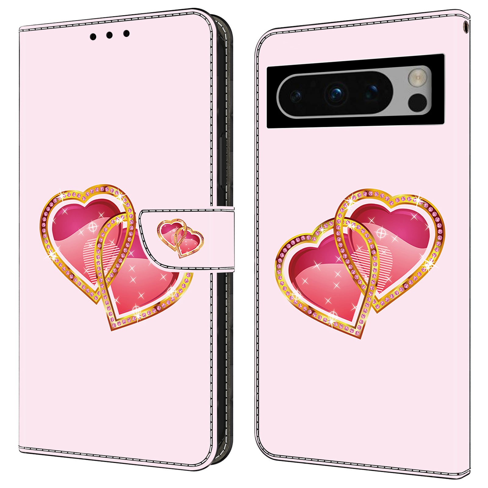 For Google Pixel 8 Pro Case Well-protected Pattern Printed Leather Stand Phone Wallet Cover