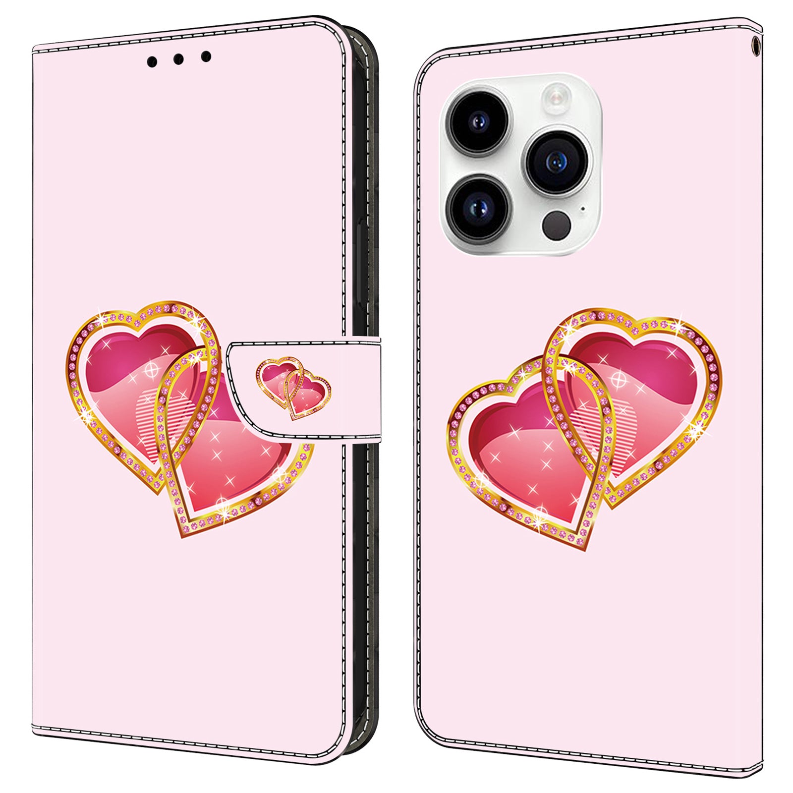 For iPhone 14 Pro Max Wallet Case Pattern Printed PU Leather Magnetic Flip Phone Cover