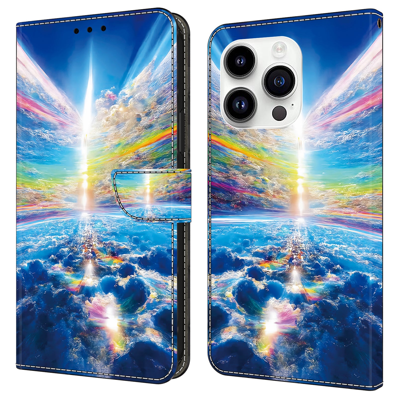 For iPhone 14 Pro Max Wallet Case Pattern Printed PU Leather Magnetic Flip Phone Cover