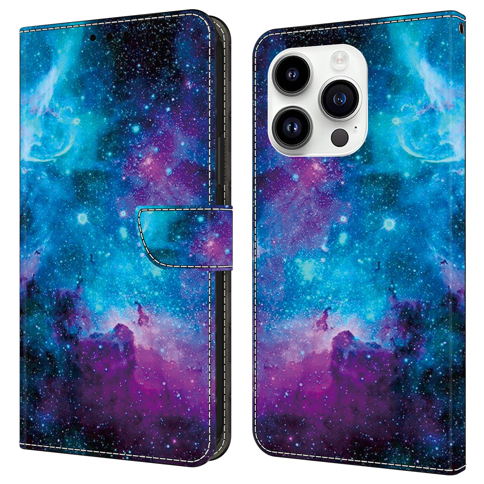 For iPhone 14 Pro Max Wallet Case Pattern Printed PU Leather Magnetic Flip Phone Cover