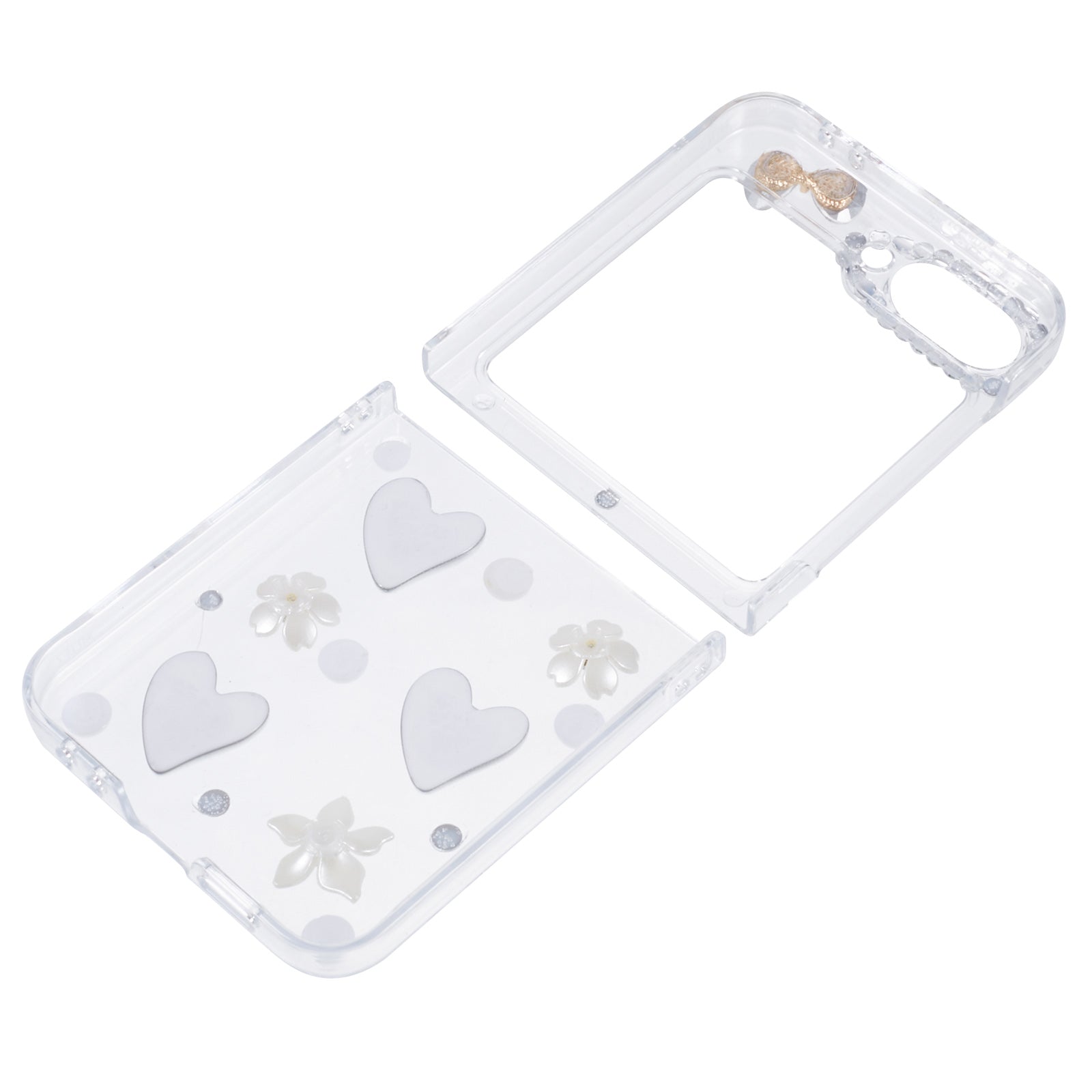 For Samsung Galaxy Z Flip6 5G Case 2-Piece Design Hard Plastic Phone Shell with Rhinestone Decor