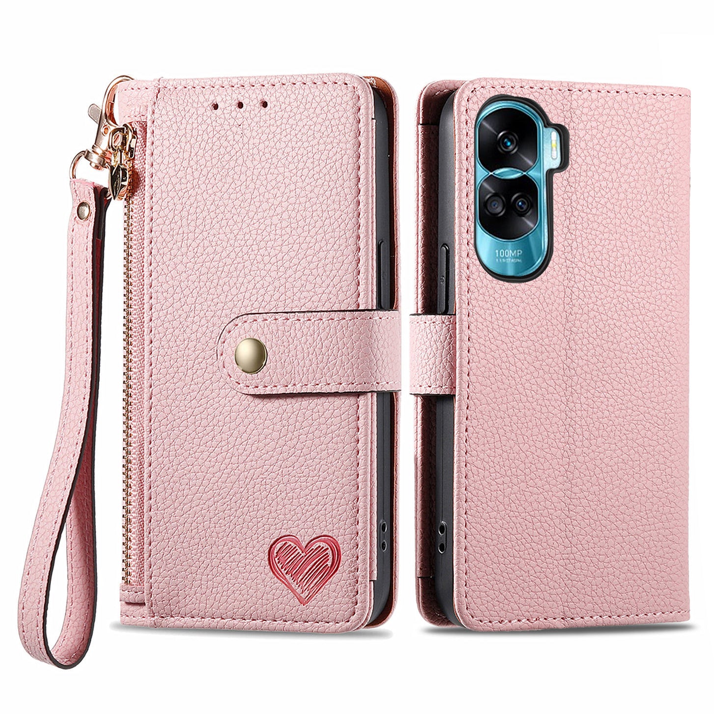 For Honor X50i 5G / 90 Lite 5G Case PU Leather Zipper Wallet Handbag Phone Cover