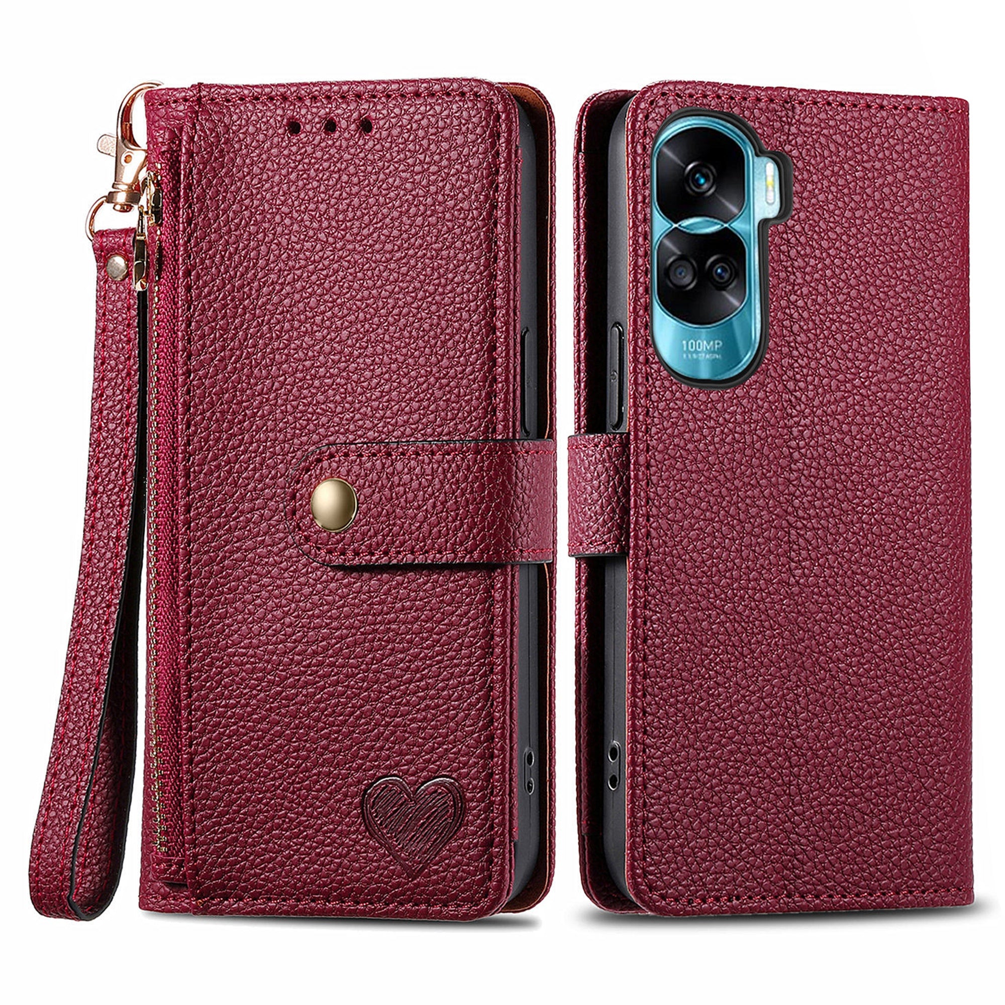 For Honor X50i 5G / 90 Lite 5G Case PU Leather Zipper Wallet Handbag Phone Cover